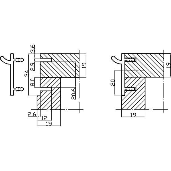 ALU-STYLE Wall Sys Tablar-/Korpusträger 34 mm Aluminium