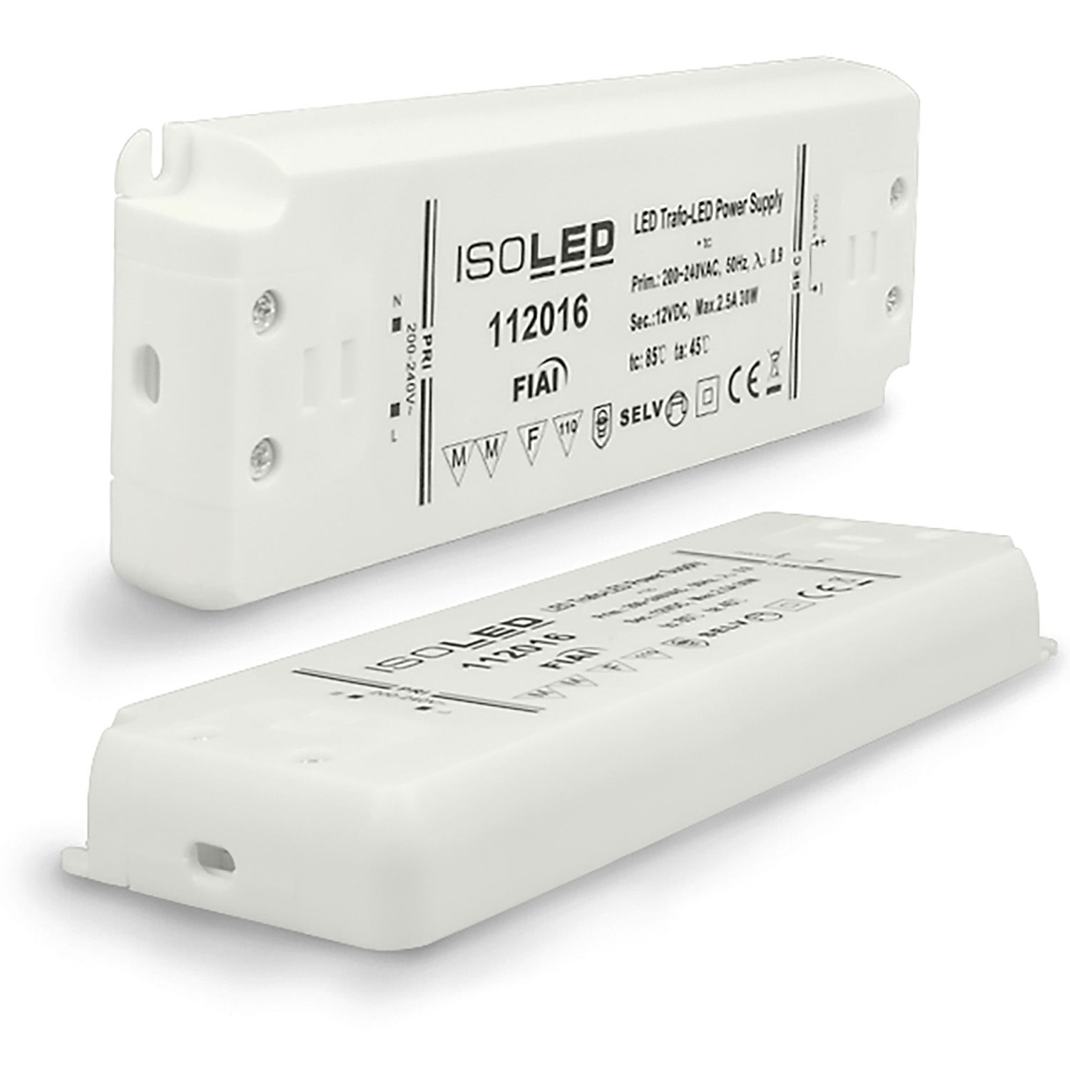 ISOLED LED Trafo 12V/DC 0-30W SELV ultraflach ultraschmal