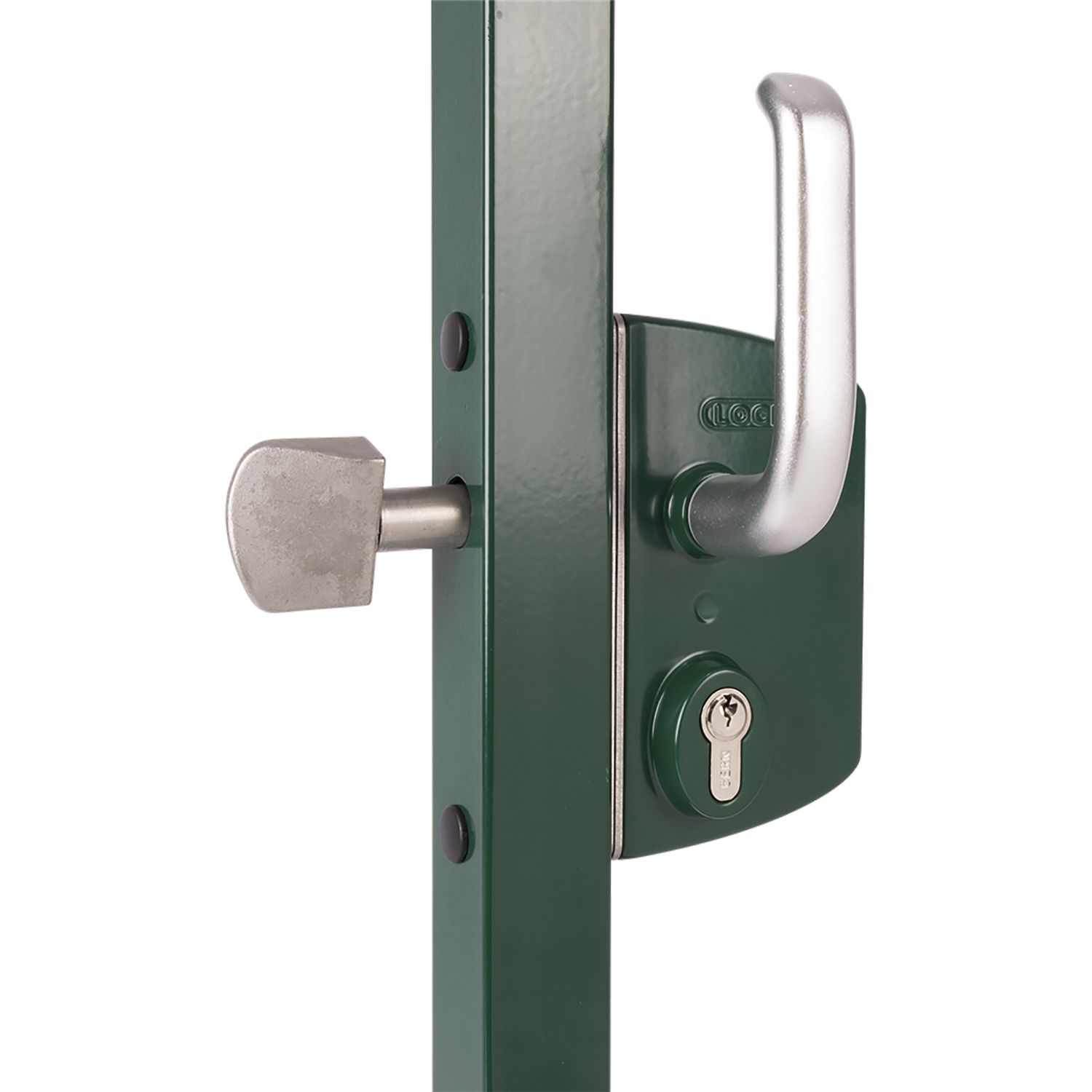 Locinox Schiebetorschloss LSKZ4040U2L, für 40 mm Vierkantrohr, Aluminium silberfärbig