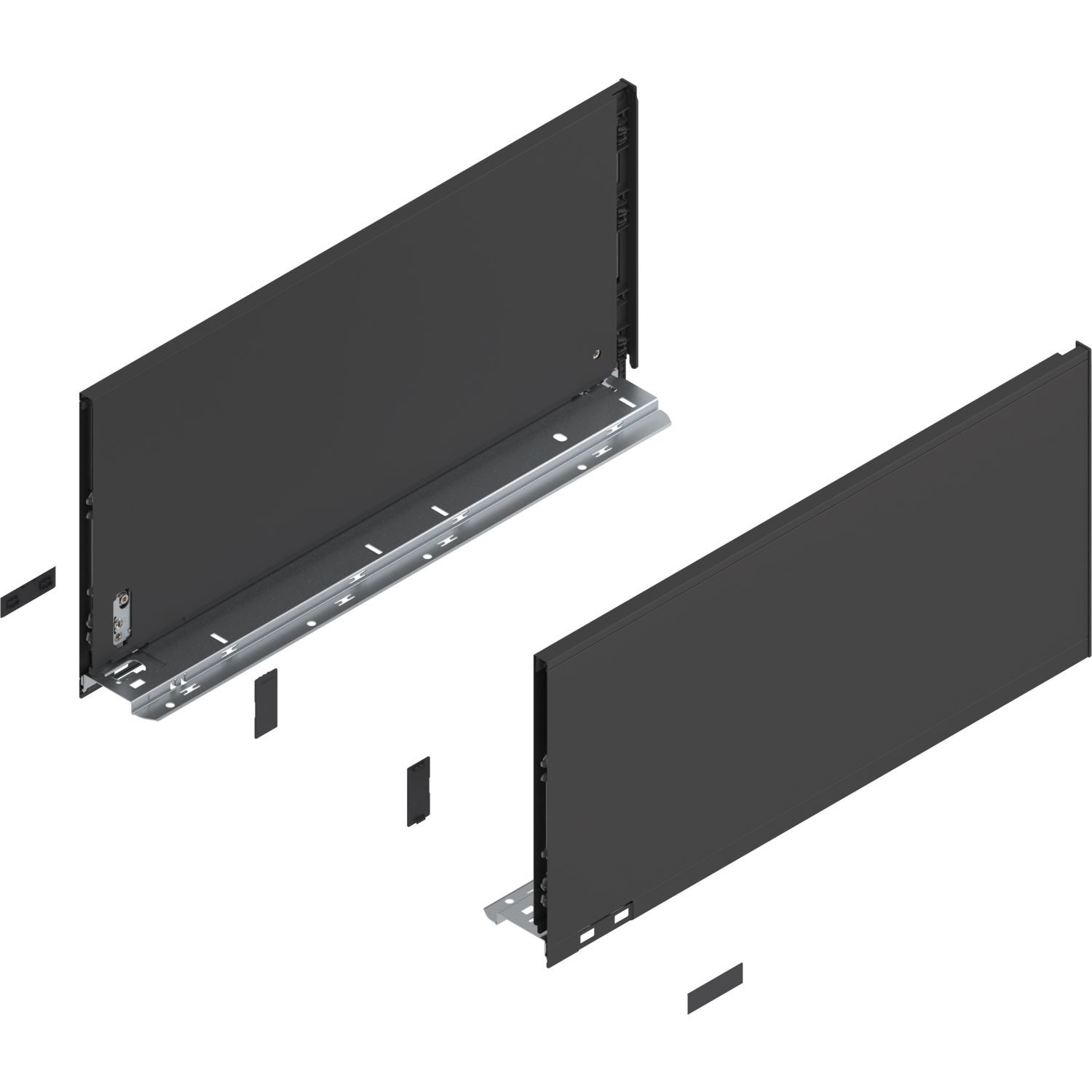 blum LEGRABOX pure SET Höhe F, TIP-ON, 70kg, NL 450, Carbonschwarz