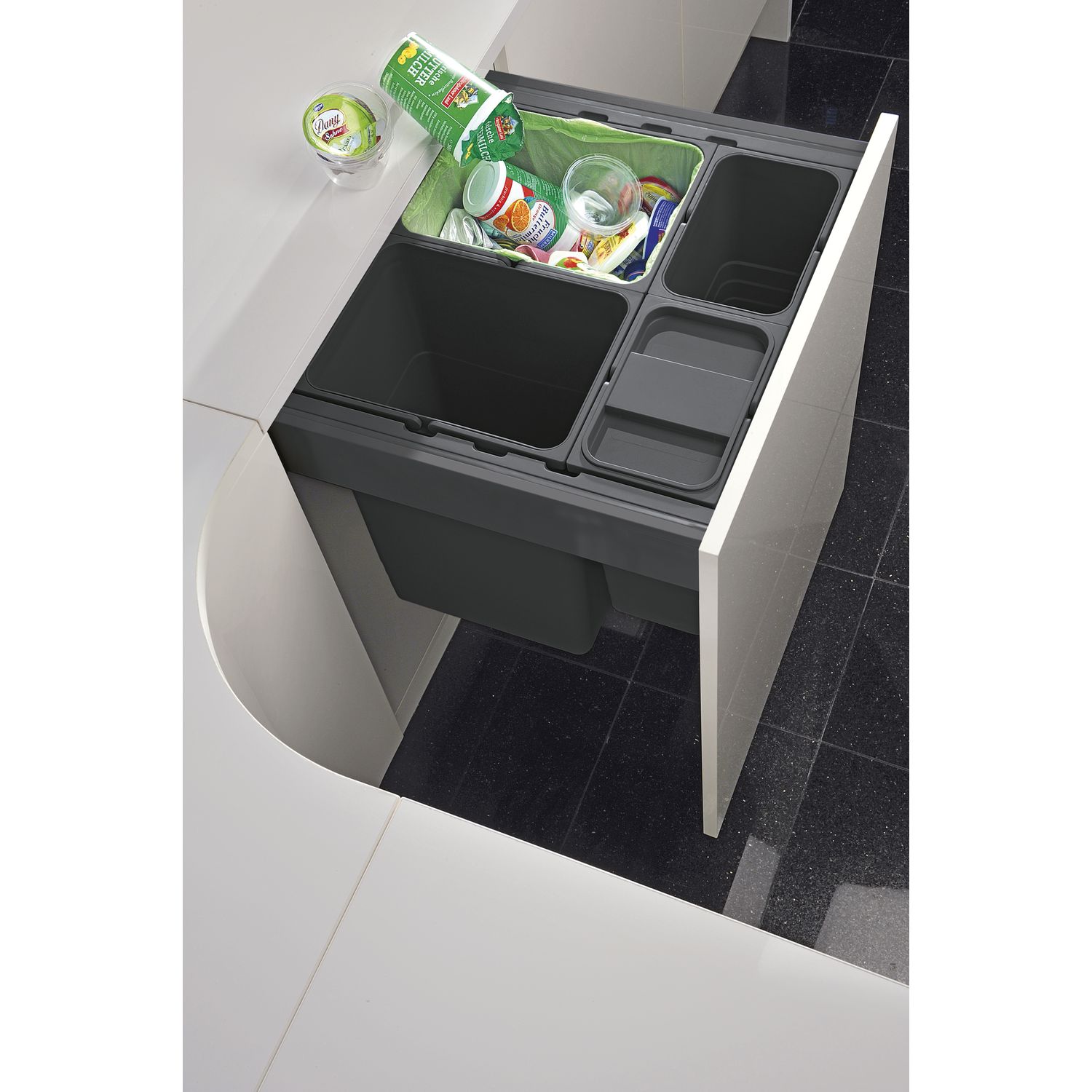 ninka Abfalltrennsystem Set eins2fünf Korpusbreite 500/NL 500mm Dunkelgrau