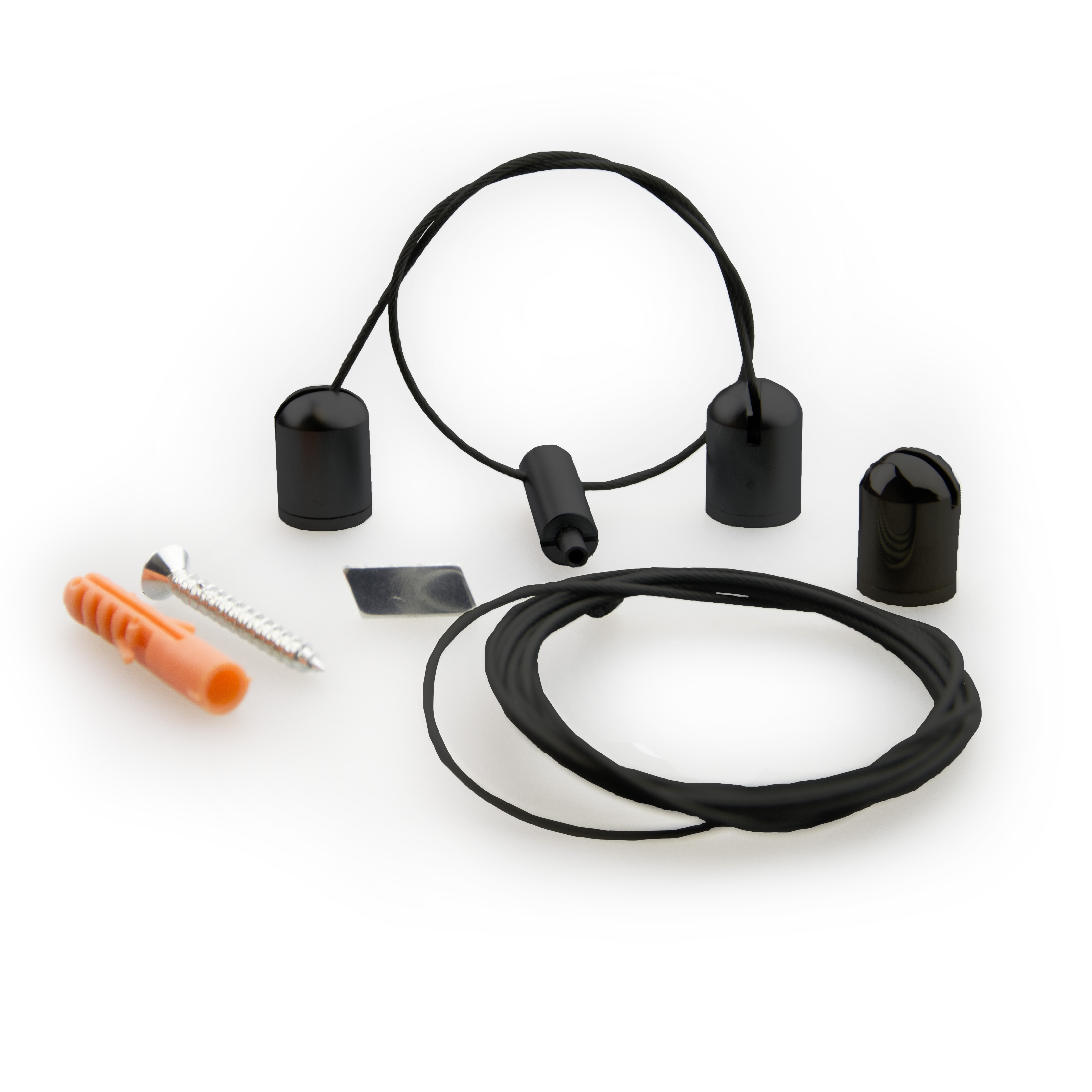 ISOLED Seilabhängung Z04 für LAMP30 V2 schwarz Länge bis 3m 2 Stk inkl. Befestigungsmaterial