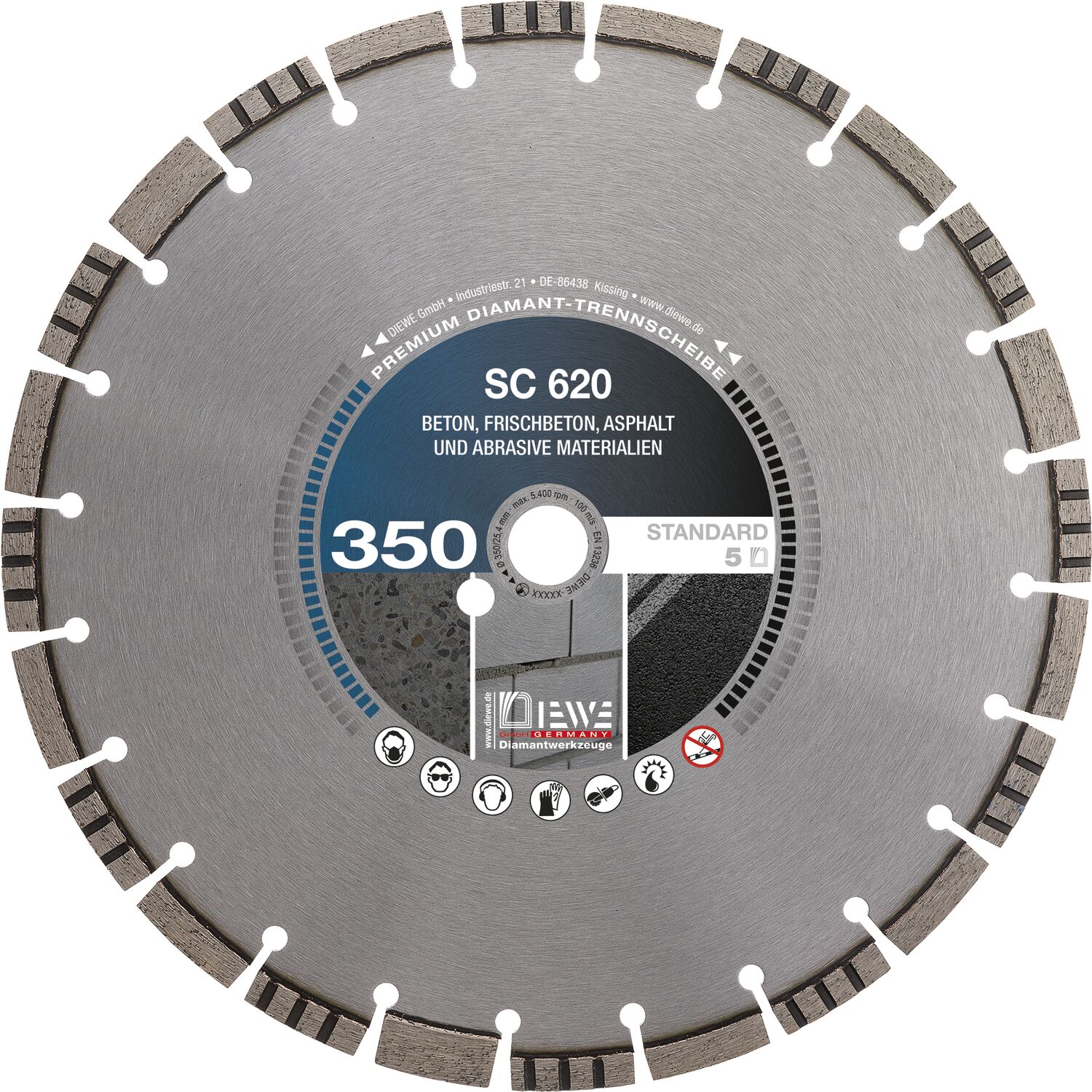 DIEWE Diamant Nassschnitttrennscheibe SC620 450 x 25.4/10 mm