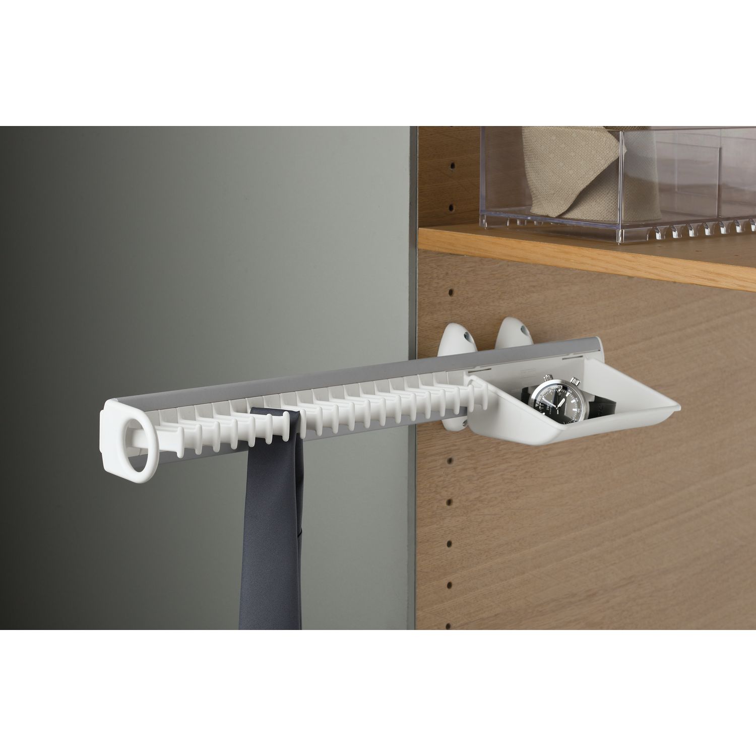 Servetto Self System Krawattenhalter Modell B Aluminium/Kunststoff weiß