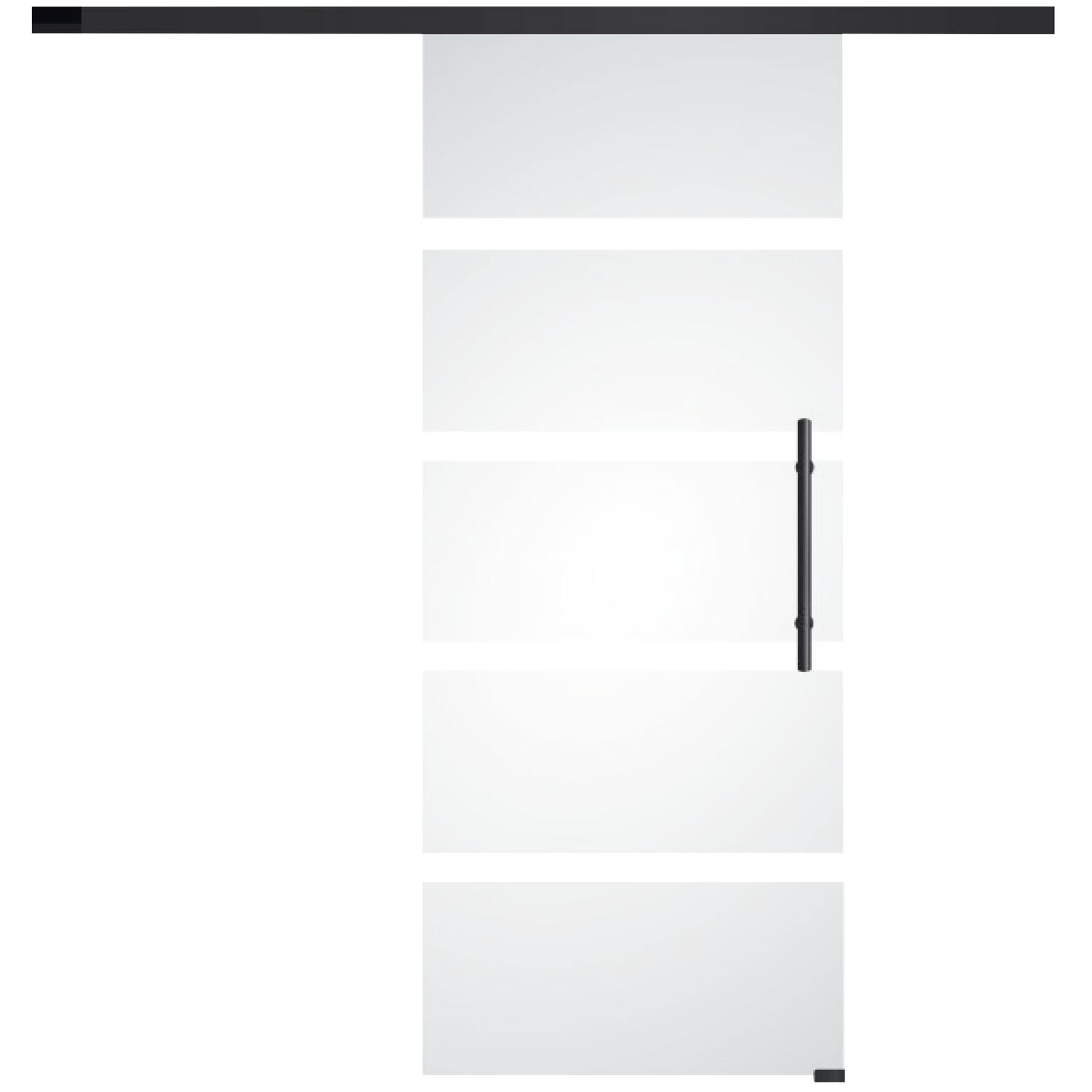 Glasschiebetür Set Sensita 15, 920x2100 mm, Beschläge/Stoßgriff schwarz