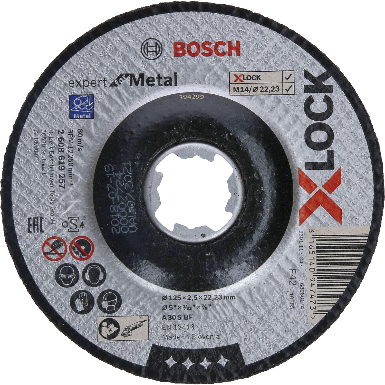 Bosch Trennscheibe für Metall X-LOCK gekröpfte Form 125 x 2,5 x 22,23 mm (25 Stück)