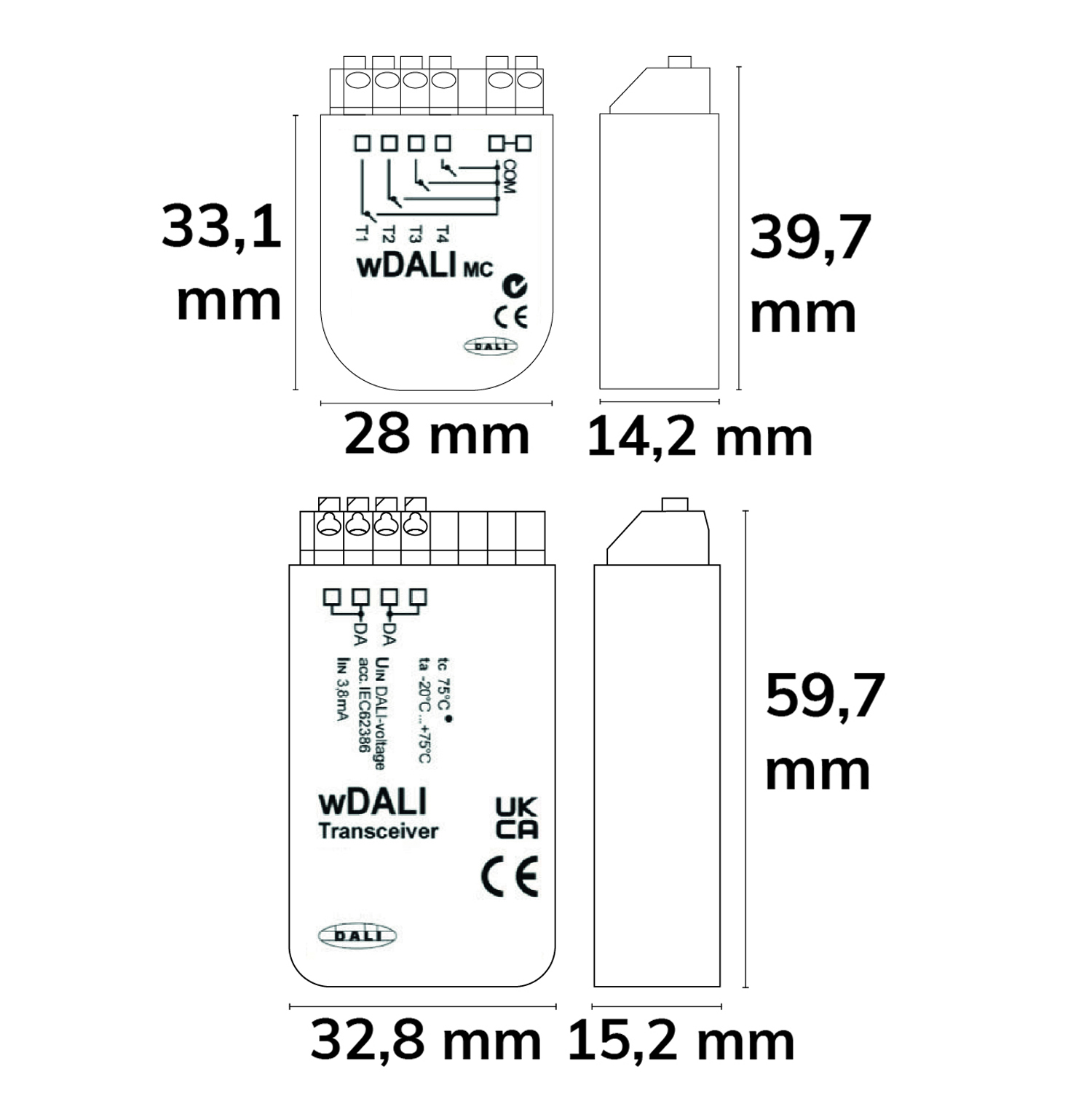 ISOLED SET aus 116822 DALI Funktransmitter und 116927 DALI Receiver