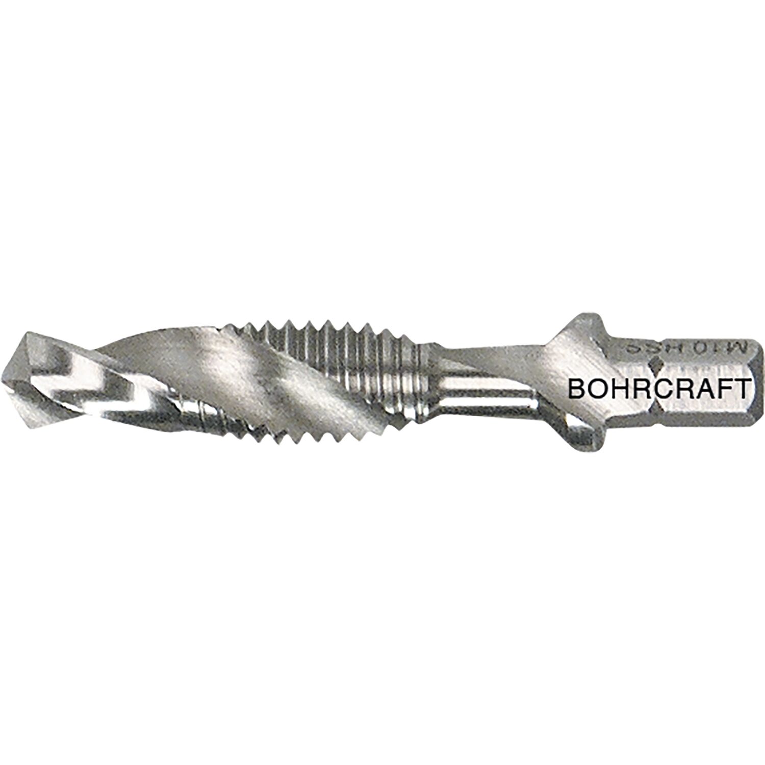Bohrcraft Maschinen-Kombi-Gewindebohrer HSS G M10 SPLIT POINT 1/4" 6-kant Schaft