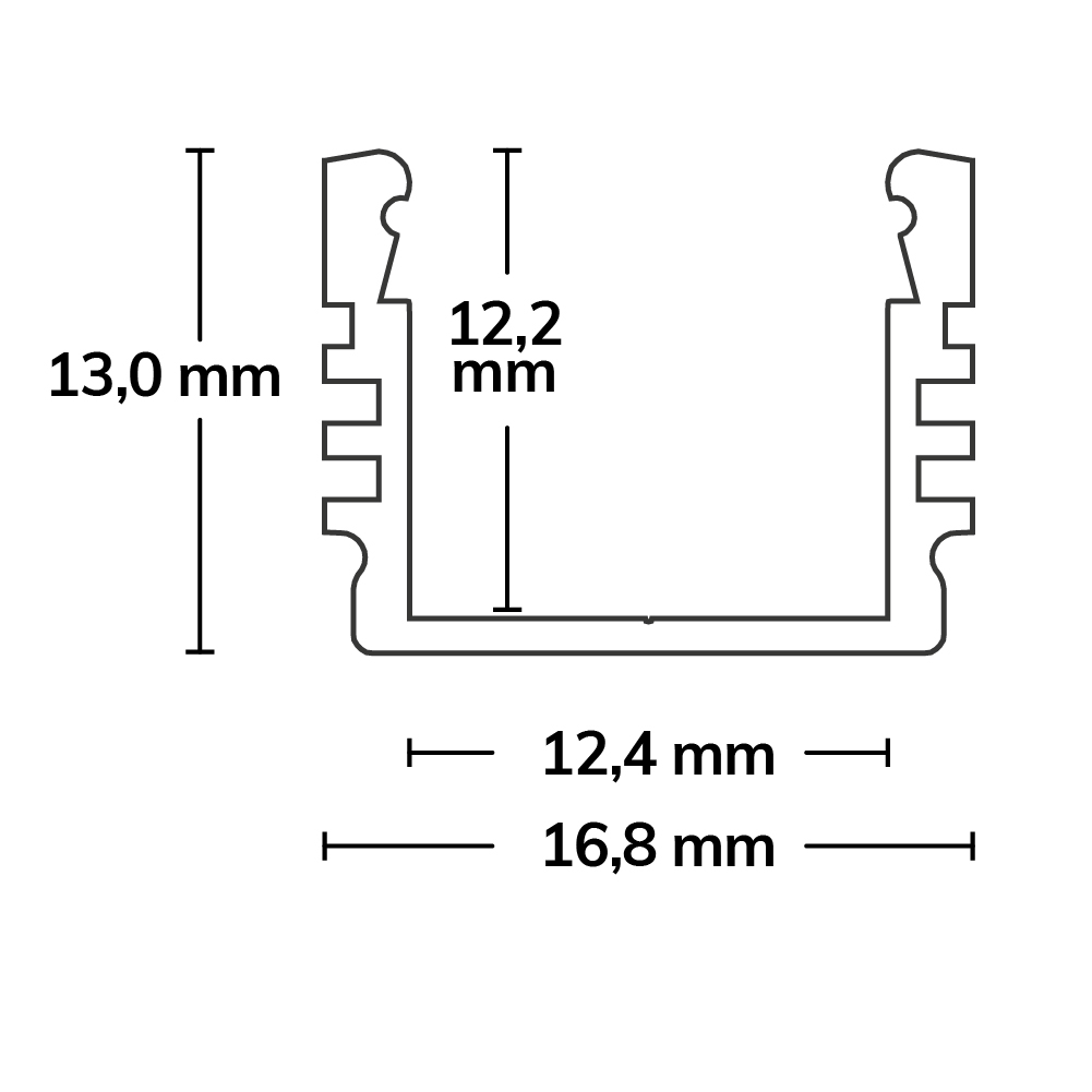 ISOLED LED Aufbauprofil SURF12 Aluminium pulverbeschichtet weiß RAL 9010 200cm