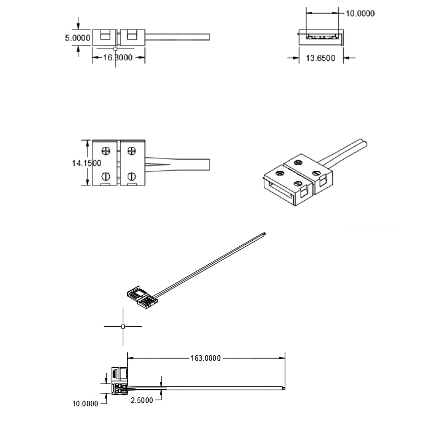 ISOLED Clip-Verbinder (max. 5A) C1-210 für 2-pol. IP20 Flexstripes mit Breite 10mm Pitch >12mm