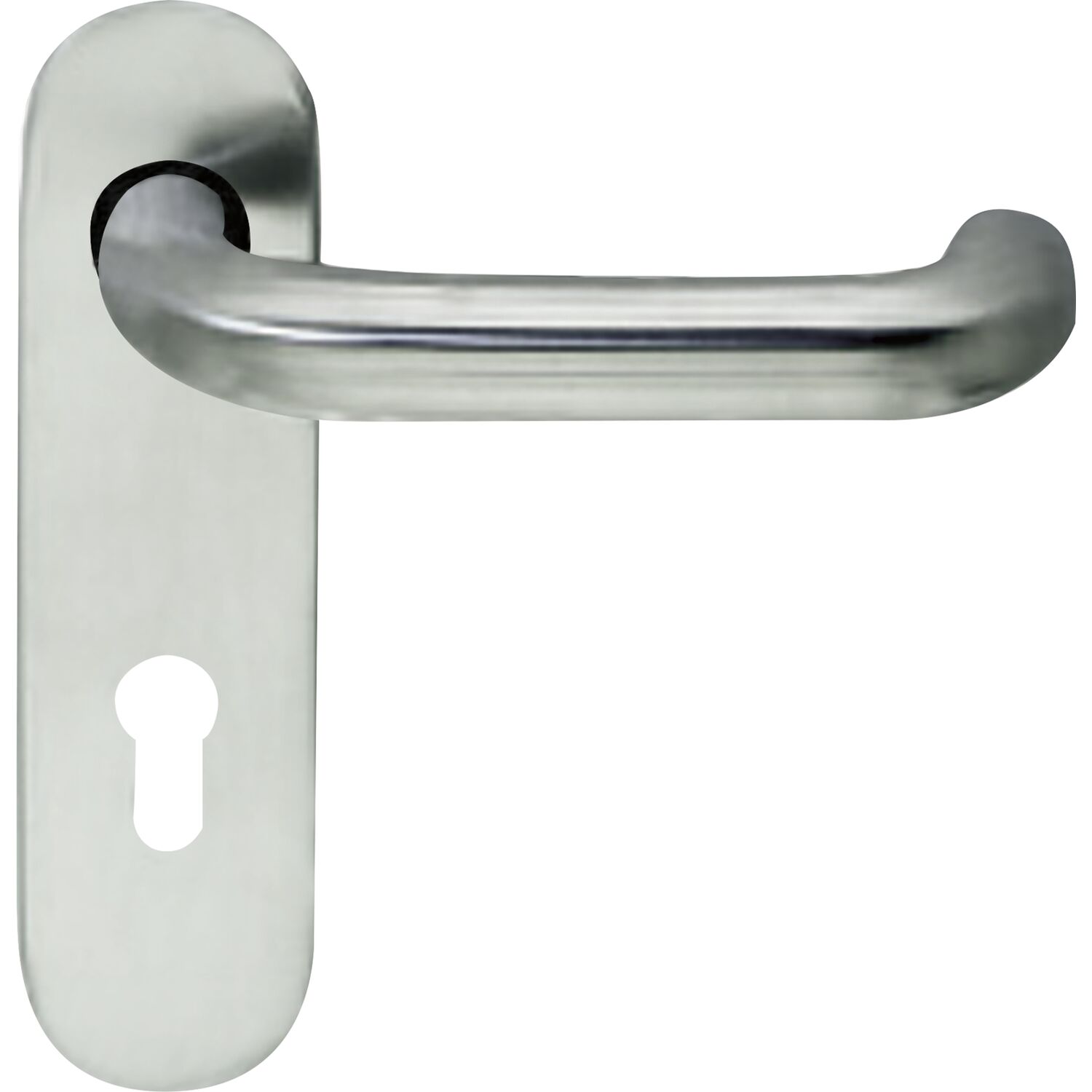 BKS Drückerlochteil B 72110 mit Kurzschild PZ 72 mm, für außen rund, Edelstahl