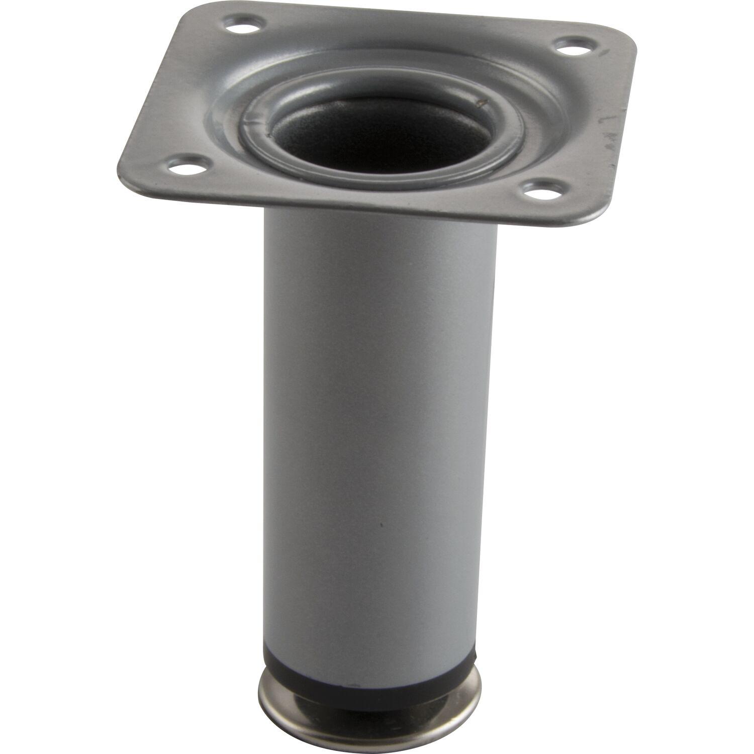 Dekorfuß Fuß ø 30 mm, Länge 120 mm, Stahl silber RAL 9006