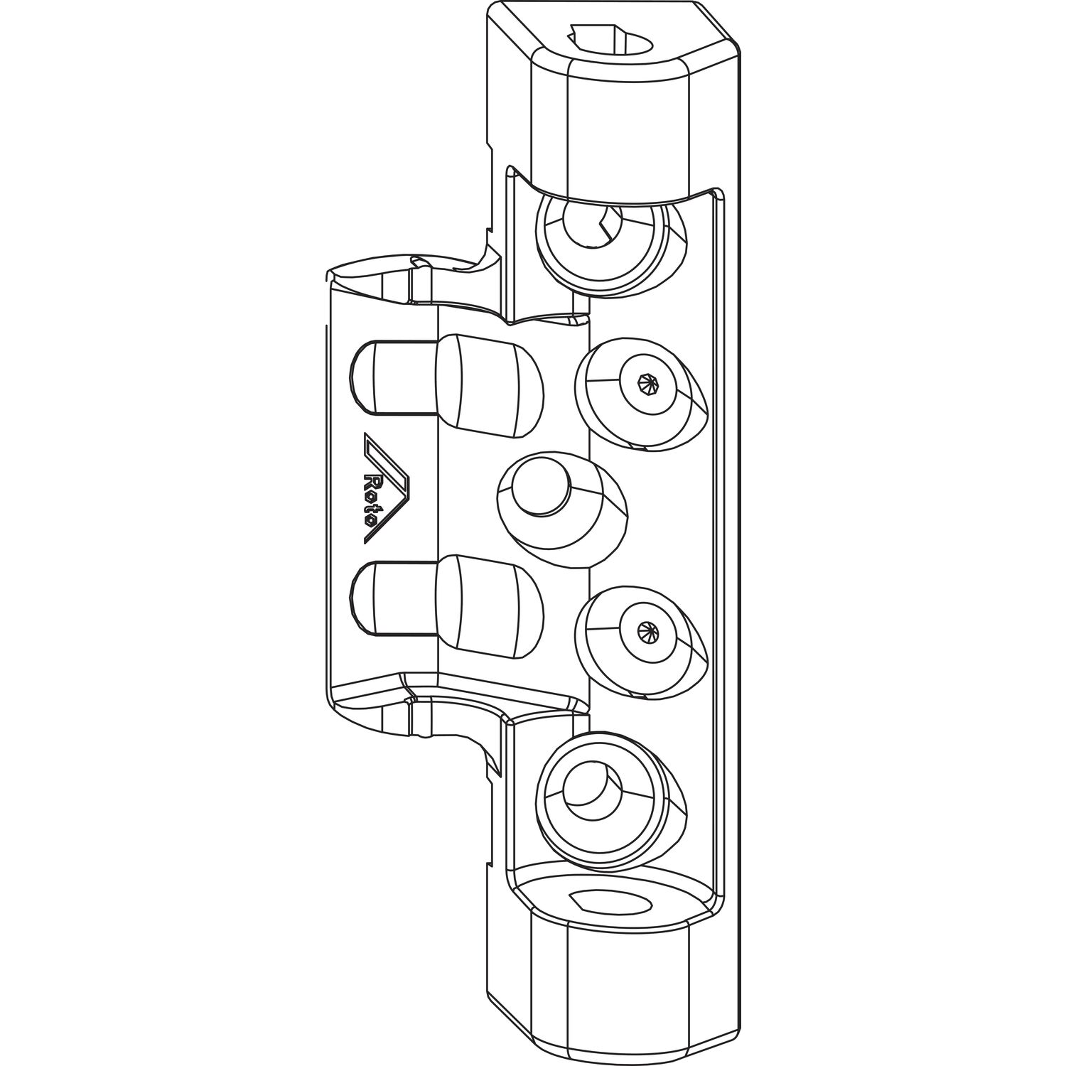 Roto ROTO NX Axerlager T Standard 12/20 Holz 9/13V mit 2 Bohrzapfen 7 mm silber