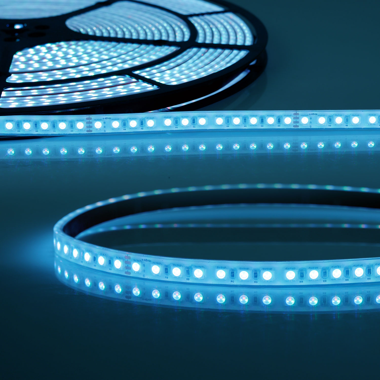 ISOLED LED AQUA RGB 48V Flexband 14,4W IP68 20m Rolle 96 LED/m