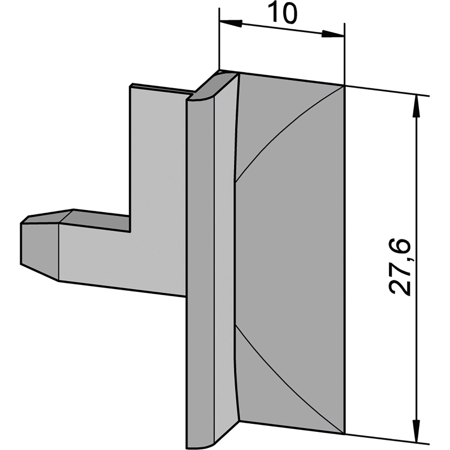Dichtungsprofil-Endstück VES 3a-1210, Kunststoff graphitgrau