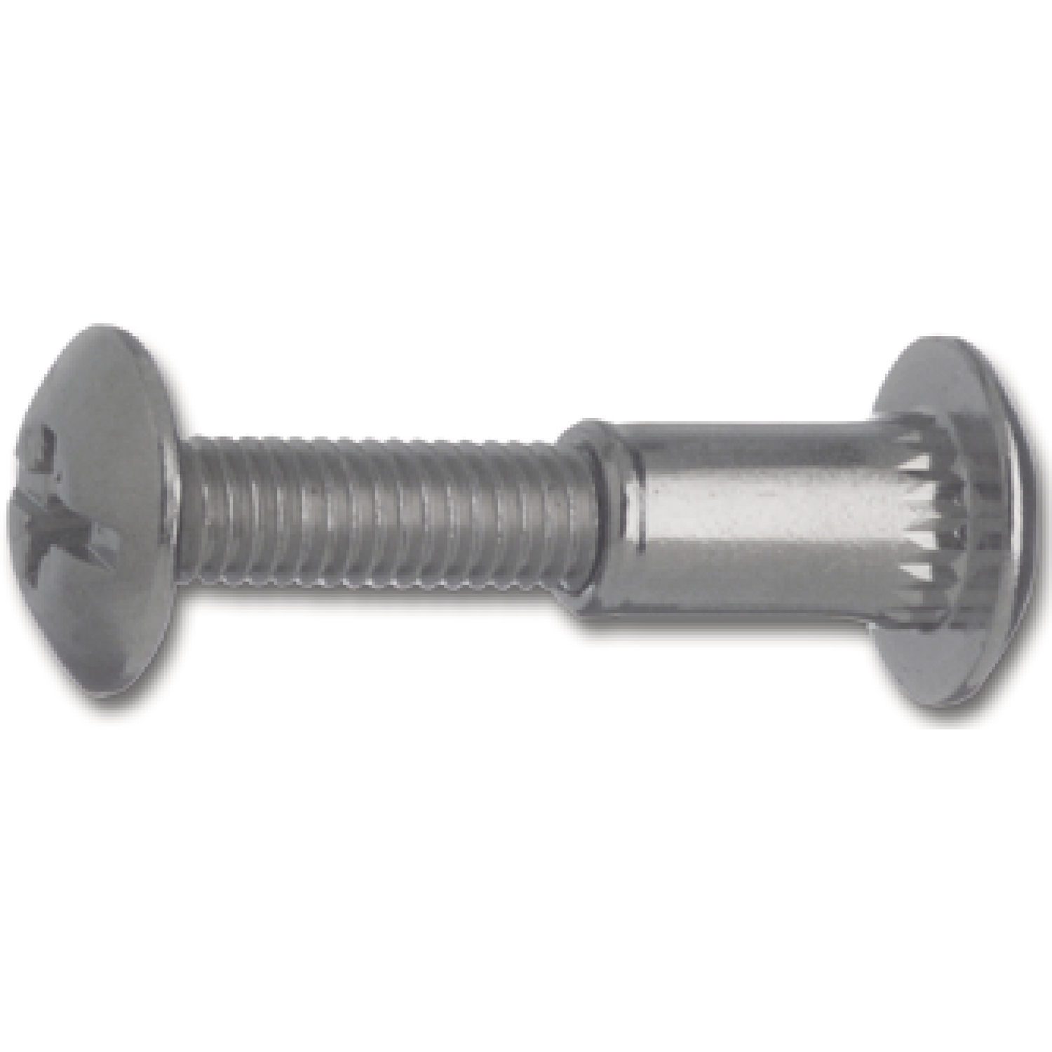 Verbindungsschrauben M6 vernickelt für Holzstärke 35-42 mm