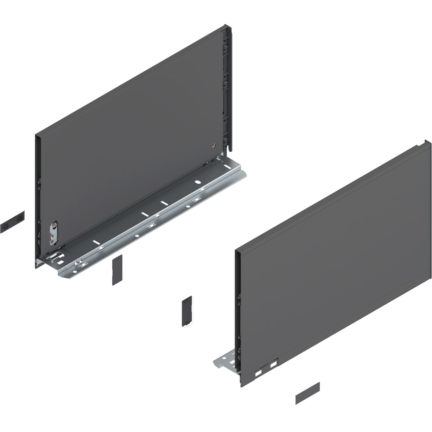 blum LEGRABOX pure Zarge Höhe F, NL 400, Oriongrau-matt