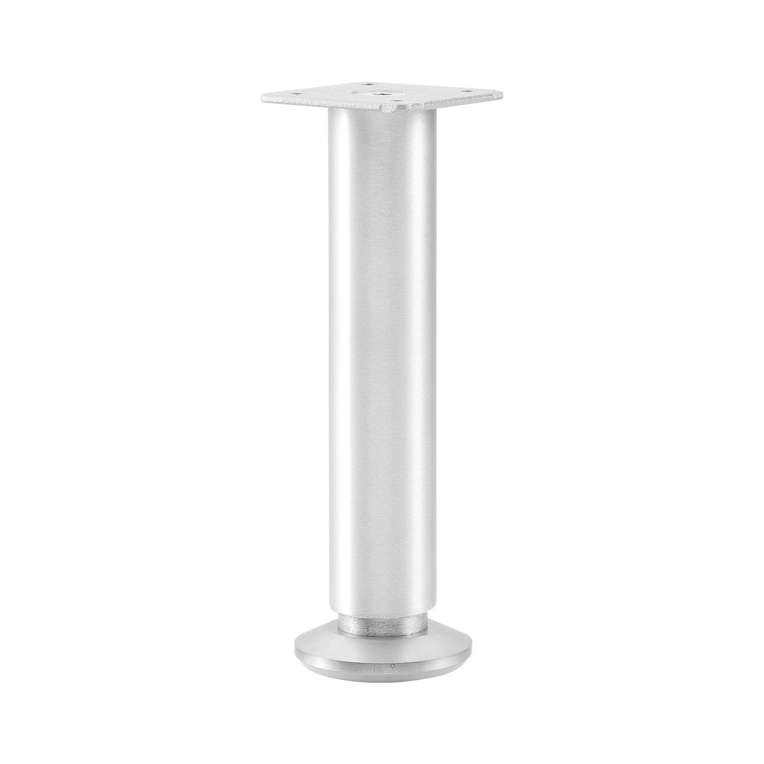 Dekorfuß Fuß ø 30 mm, Länge 160 mm, +10mm, Fußteller,Aluminium Edelstahl Effekt