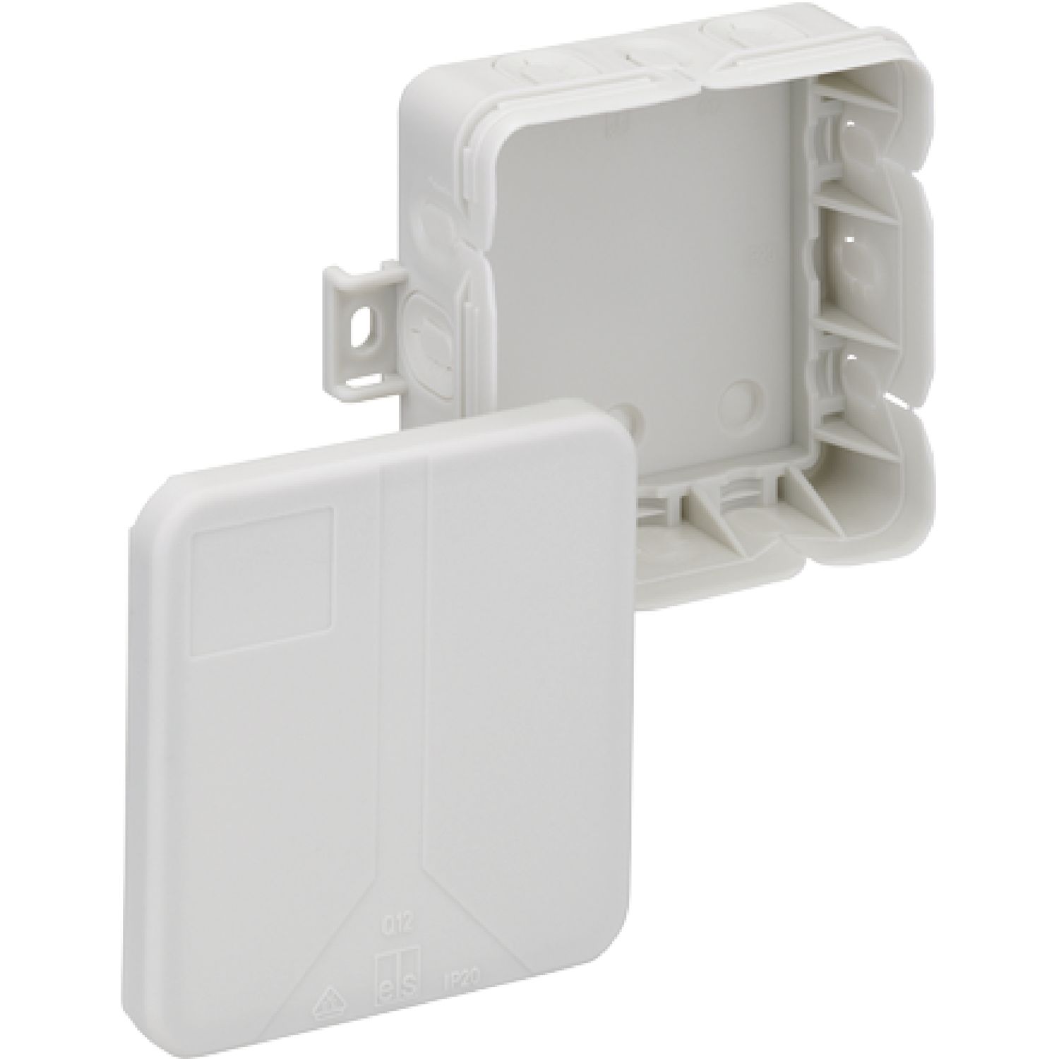 Verbindungsdose Q12, mit integrierter Zugentlastung, 85 x 85x 37 mm grau