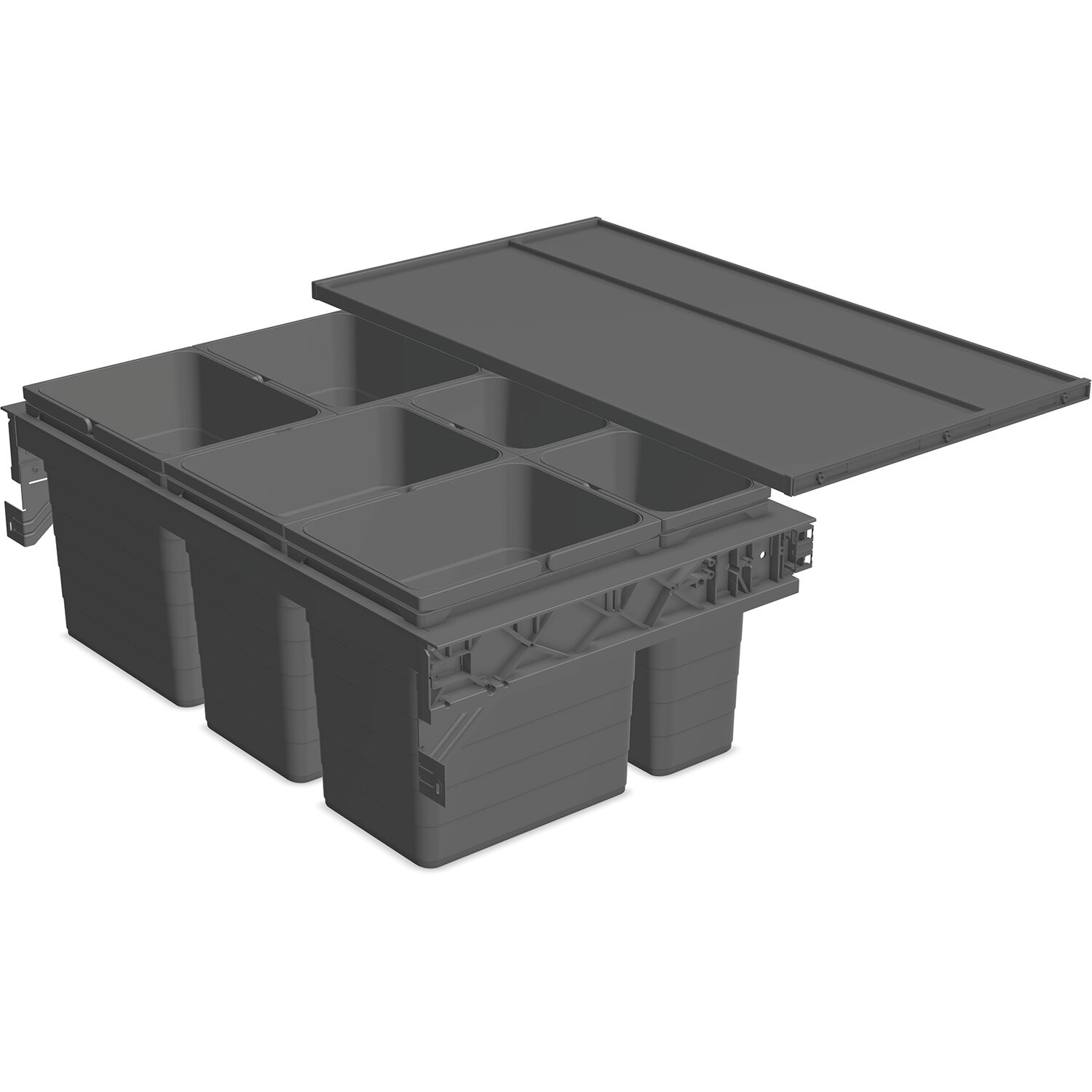 ninka Abfalltrennsystem Set eins2sechs Korpusbreite 900mm Dunkelgrau