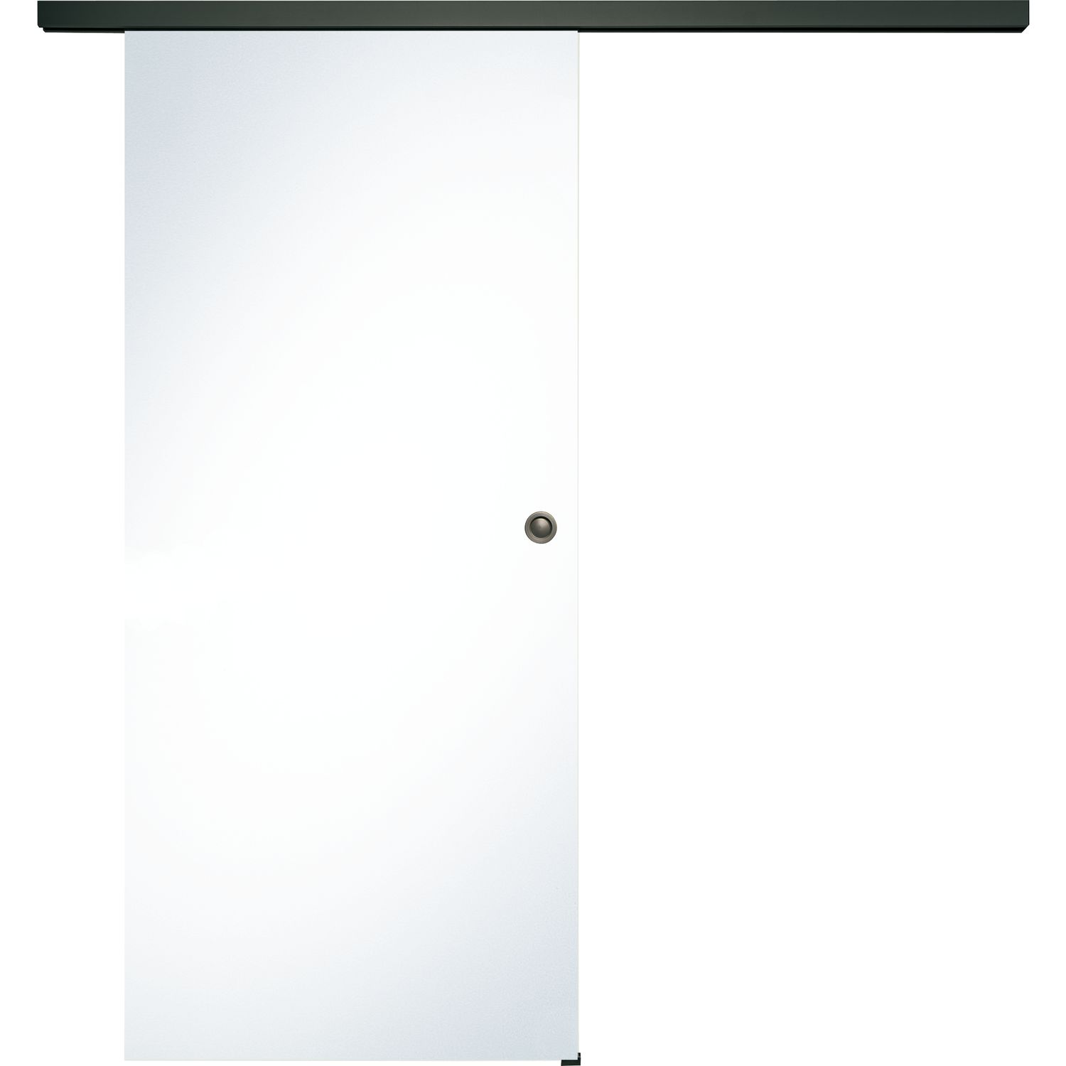 Glasschiebetür Set Klarglas, 920x2100 mm. Beschläge/Muschelgriff schwarz