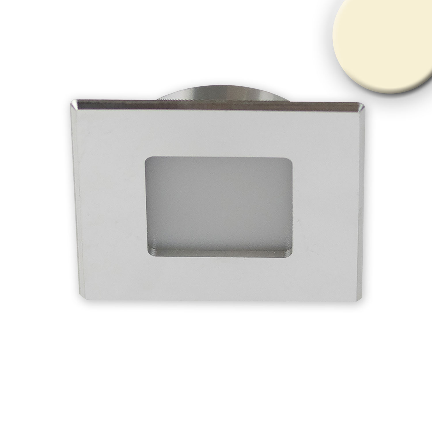 ISOLED LED Möbeleinbaustrahler MiniAMP ALU gebürstet eckig 3W 120° 24V DC warmweiß 3000K dimmbar
