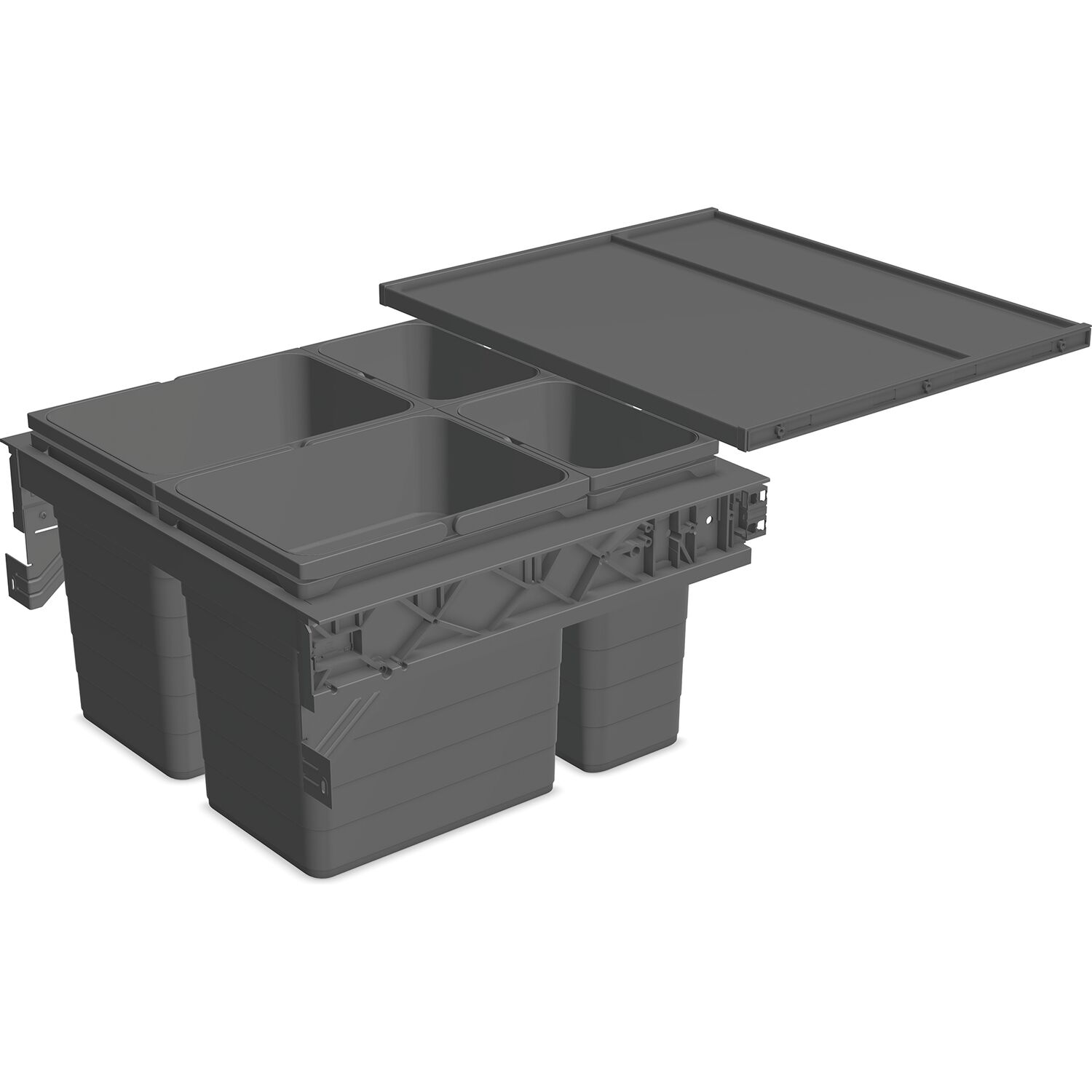 ninka Abfalltrennsystem Set eins2sechs Korpusbreite 600mm Dunkelgrau