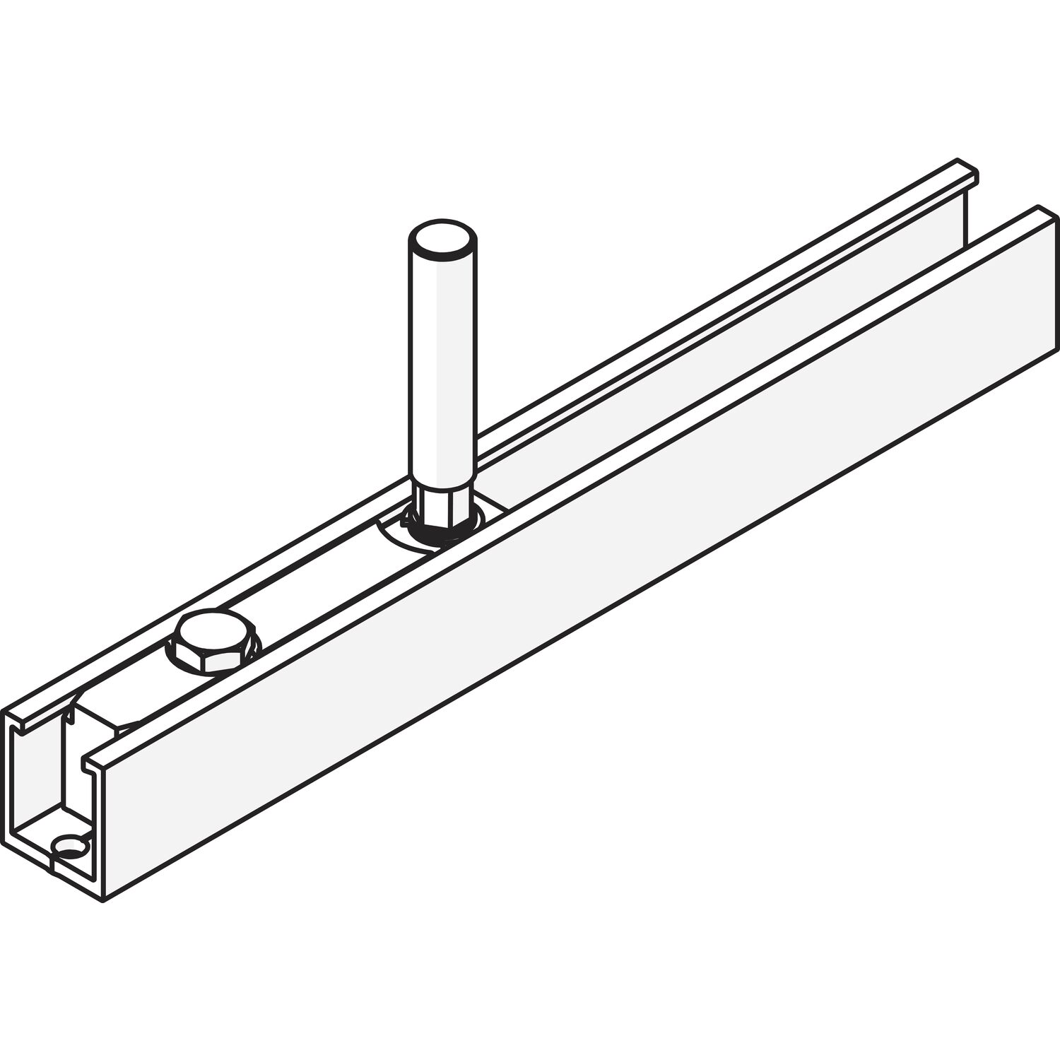 HAWA-Junior 80/100 B-Pocket Tragprofil M10-Aufhängeschraube 20 mm länger
