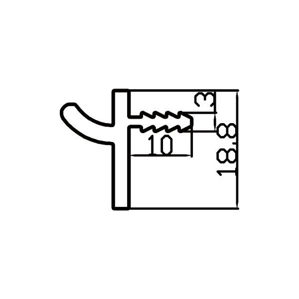 ALU-STYLE Wall Sys Tablar-/Korpusträger 19 mm Aluminium