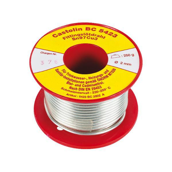 Castolin Fittingslötdraht BC5423 Sn-Cu ø 2.5 mm Inhalt 250 g