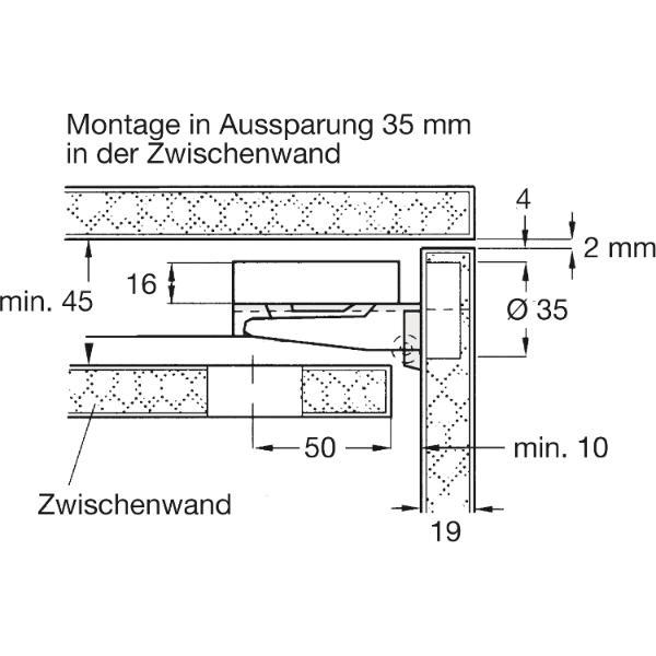 Accuride 1316 Synchronsteuerung, Schienenlänge 600 mm