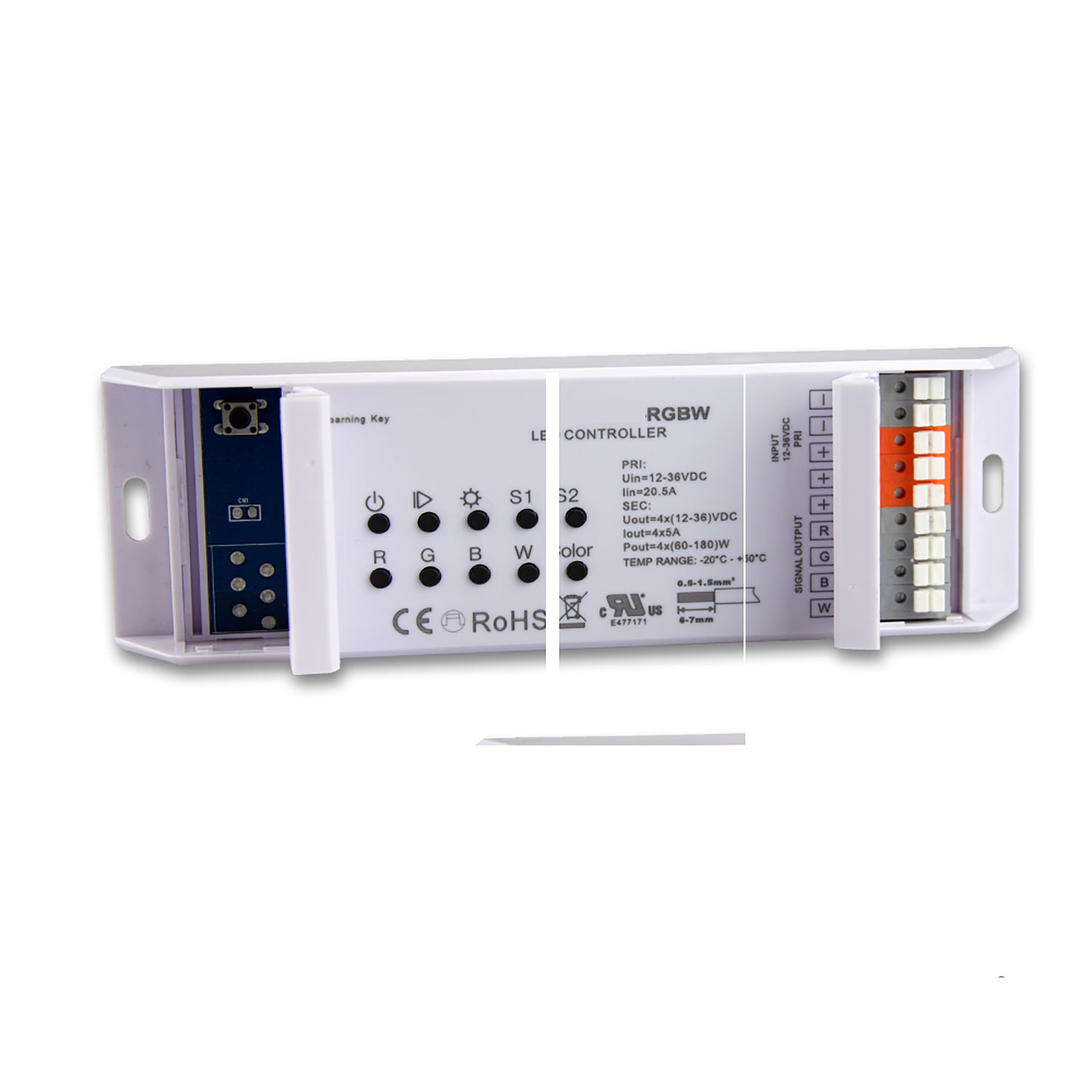 ISOLED RGB+W PWM-Dimmer mit Nah- u. Fernbedienung 2 Szenen-Speicher 4 Kanal 12-36V 4x5A