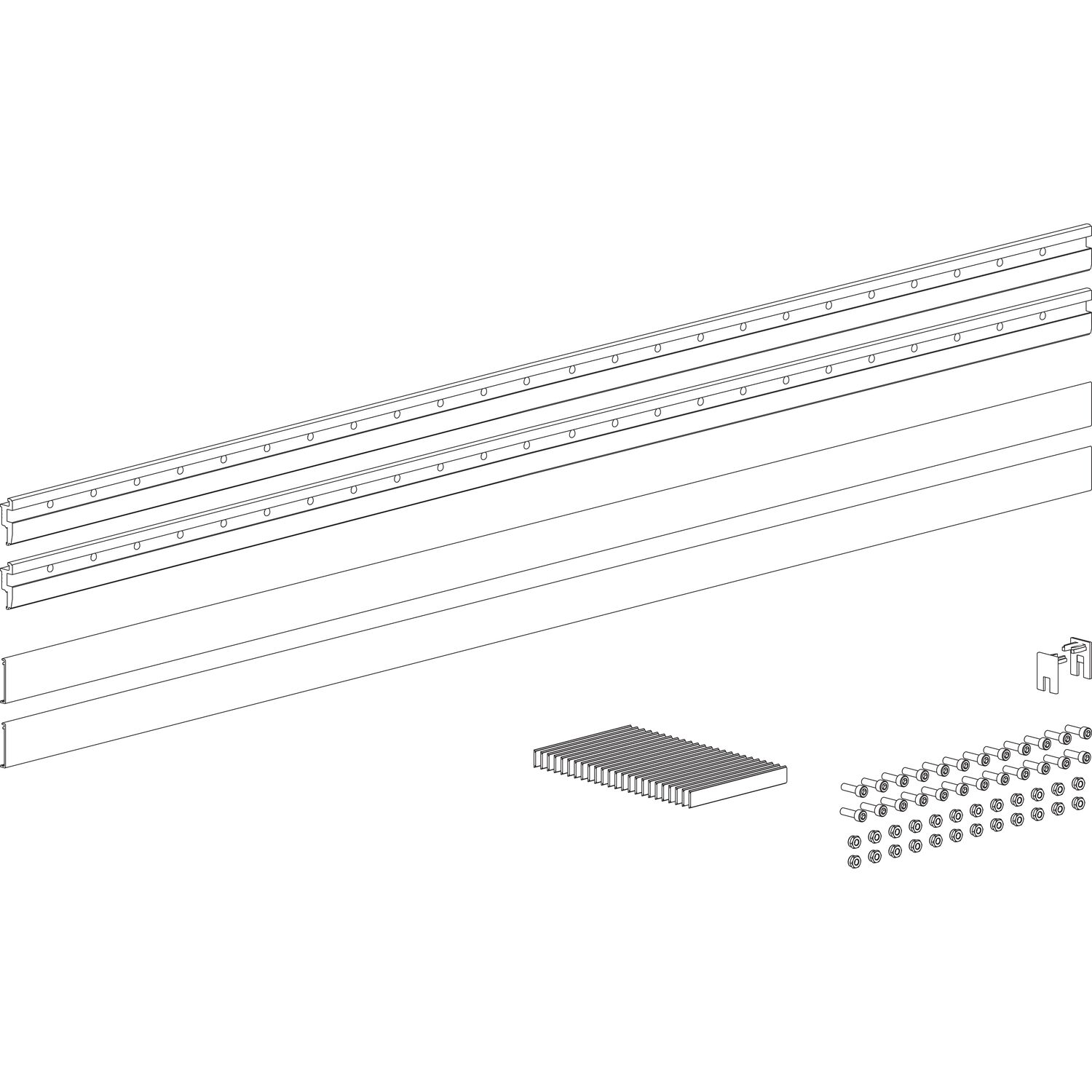 terno TERNO Glasklemmleisten-Set lang ESG/VSG 8-8,7 mm L=1200 mm silber