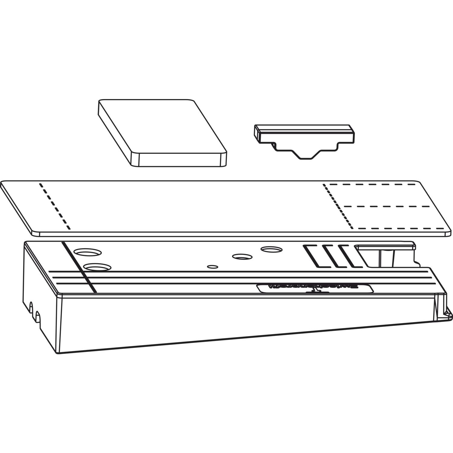 Maco #104689 HS Dichtungsplatten-Set m.Entwässerung, Zwischenprofil 155, rechts, silber