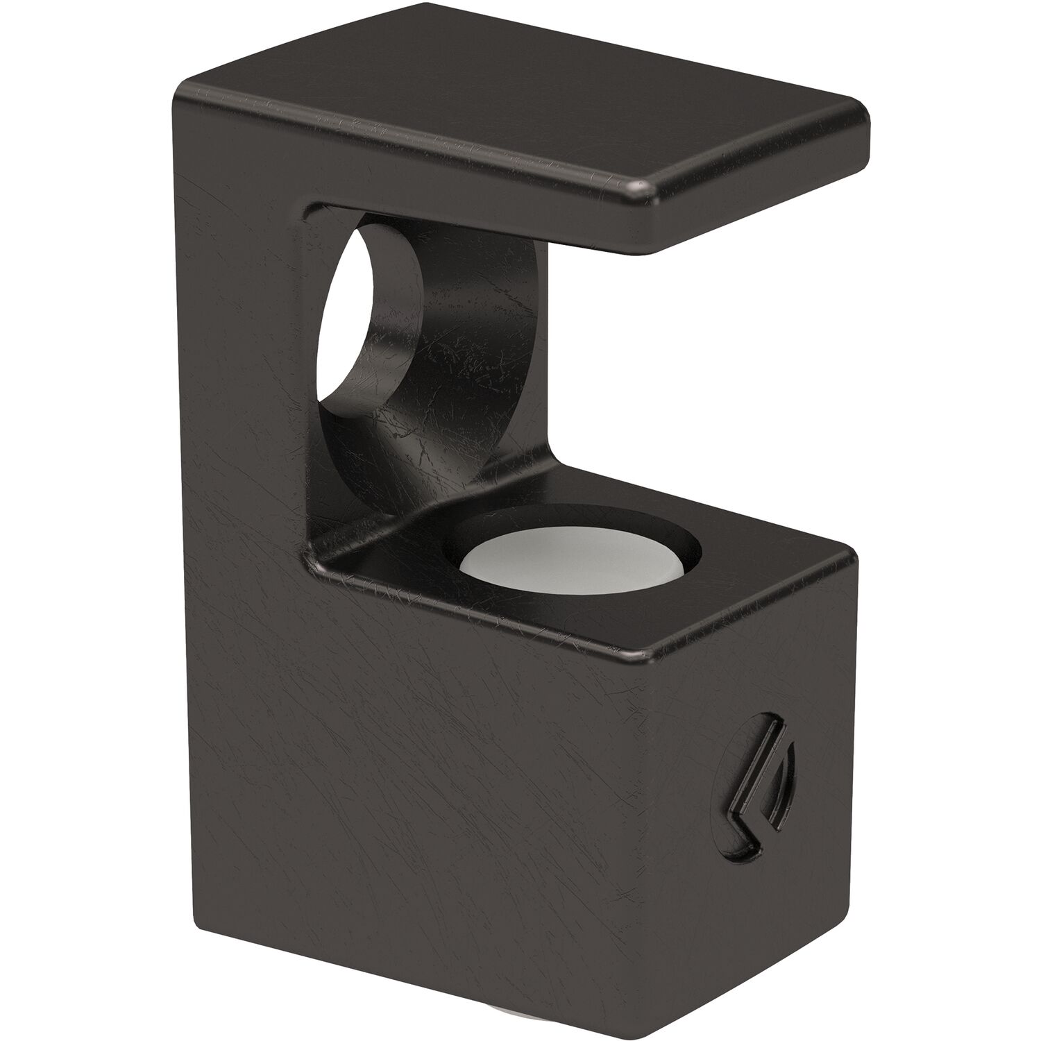 ITALIANA ferramenta Glasbodenträger GRACE zum Schrauben, 5-6 mm Glas, Zamak vernickelt schwarz