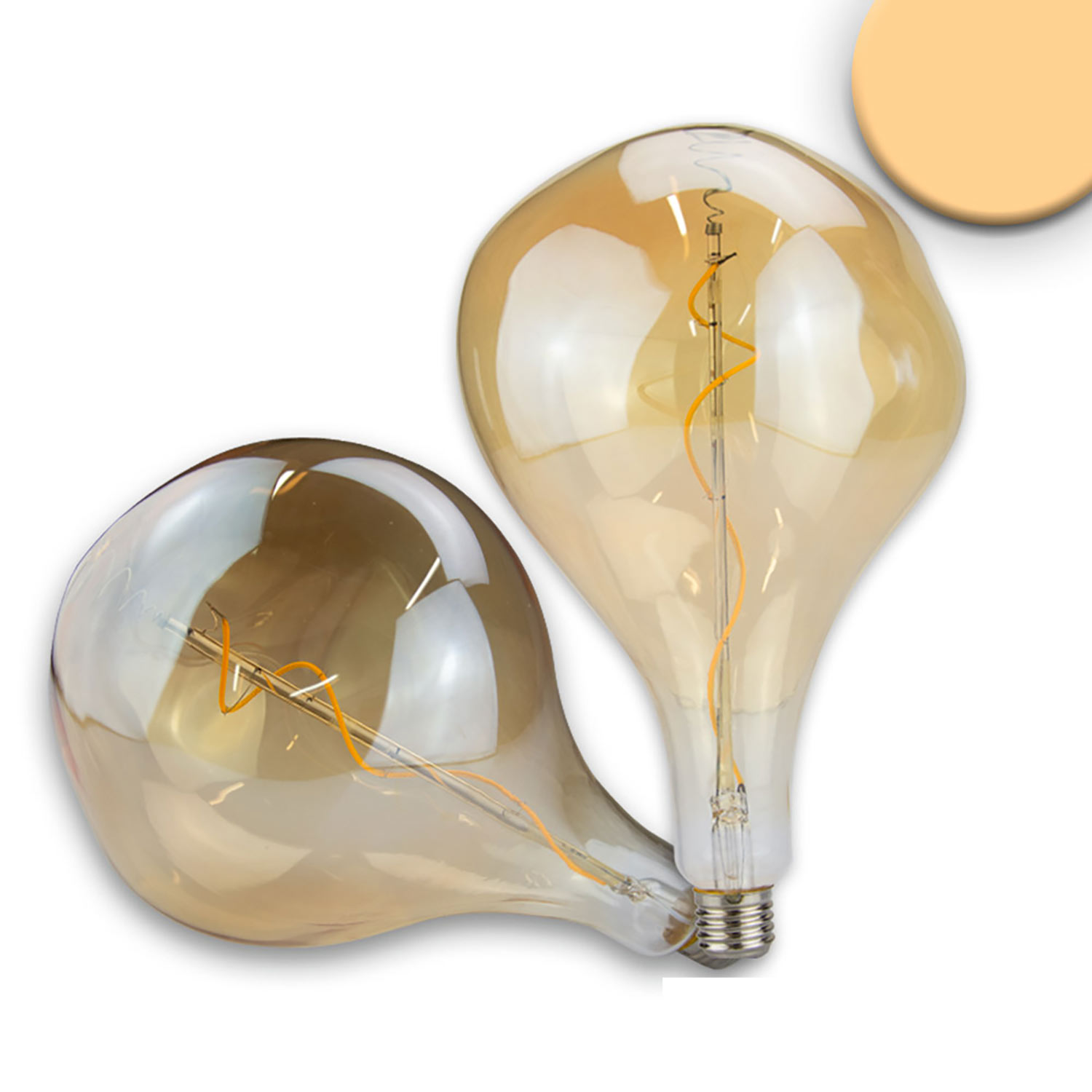 ISOLED E27 Vintage Line LED Dekobirne 165 4W ultrawarmweiß Glas amber dimmbar