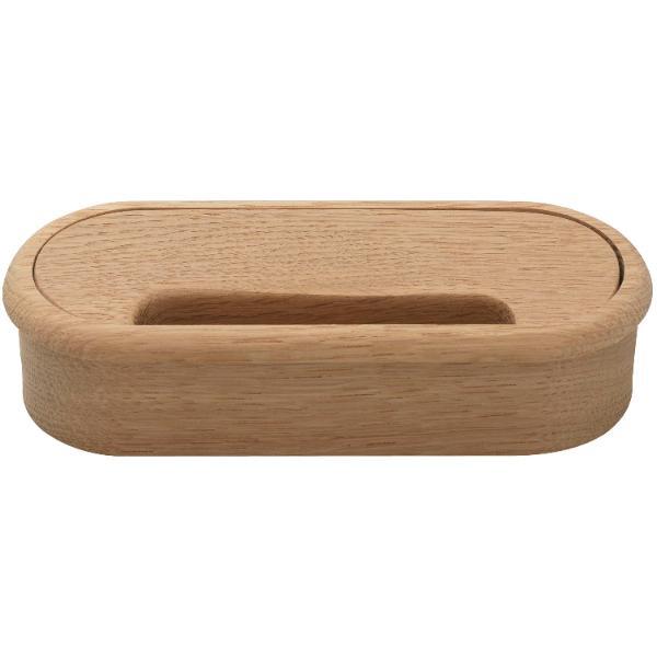 Kabeldurchgang oval, Holz, 57 x 143 mm, Eiche roh