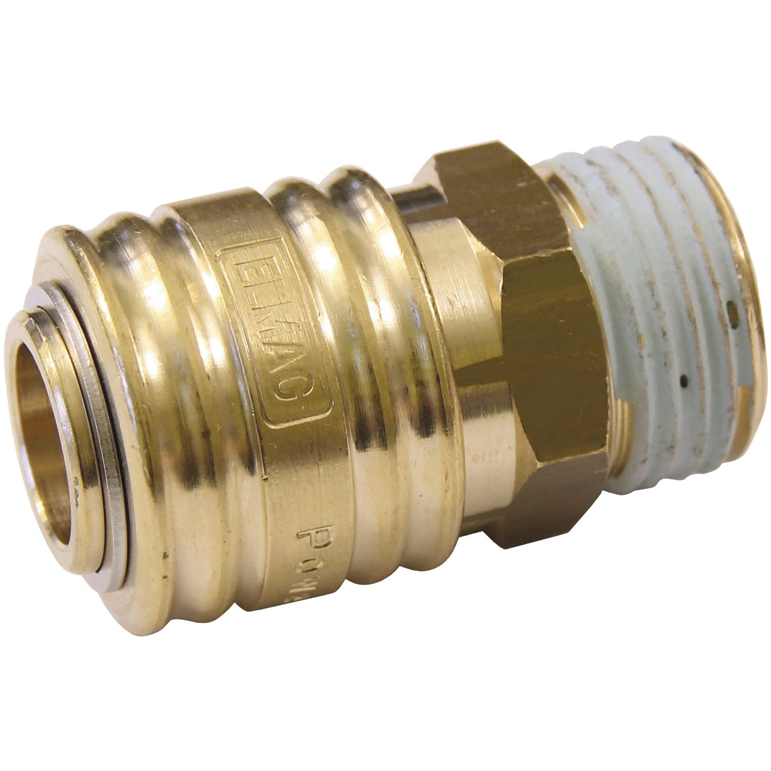 Euro Druckluft Kupplung aus Messing mit Außengewinde 3/8"