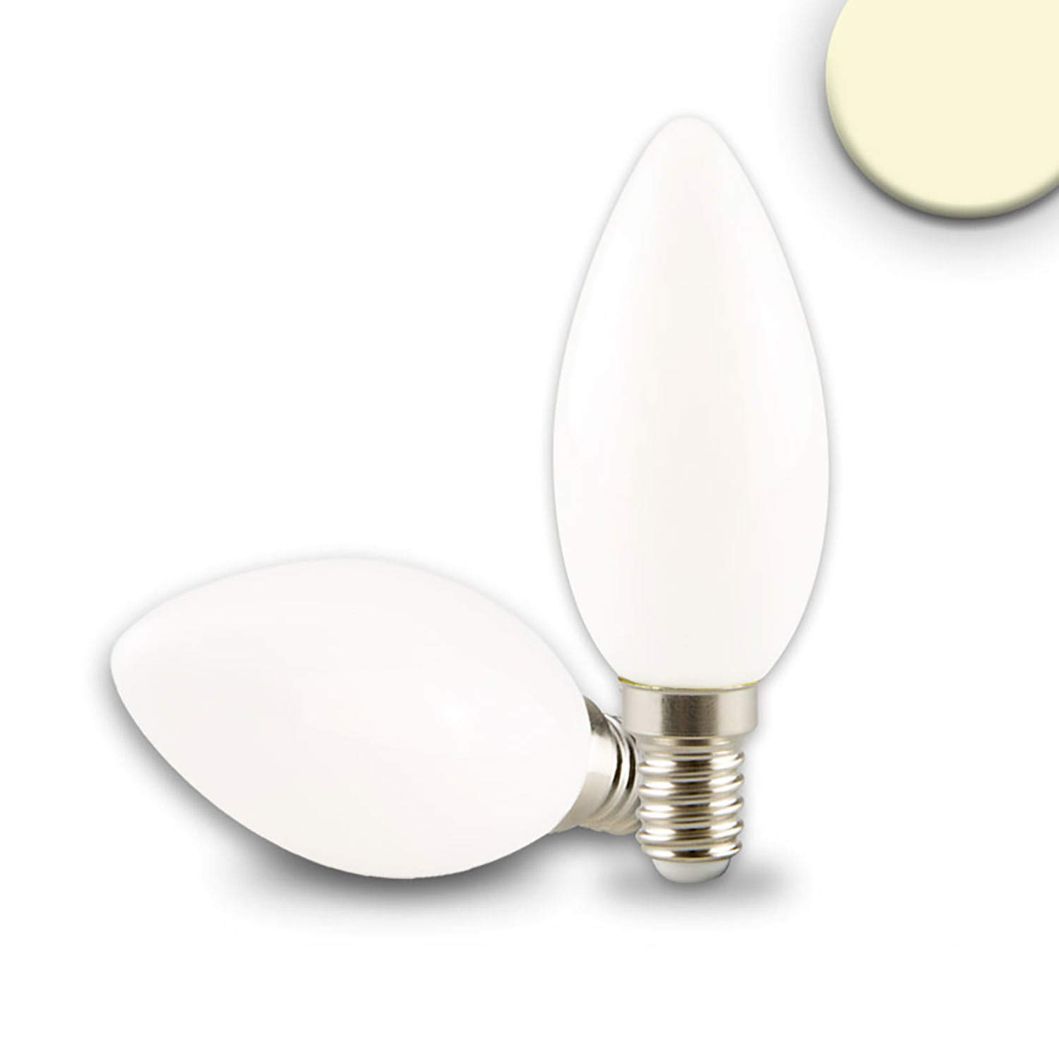 ISOLED E14 LED Kerze 4W milky warmweiß dimmbar