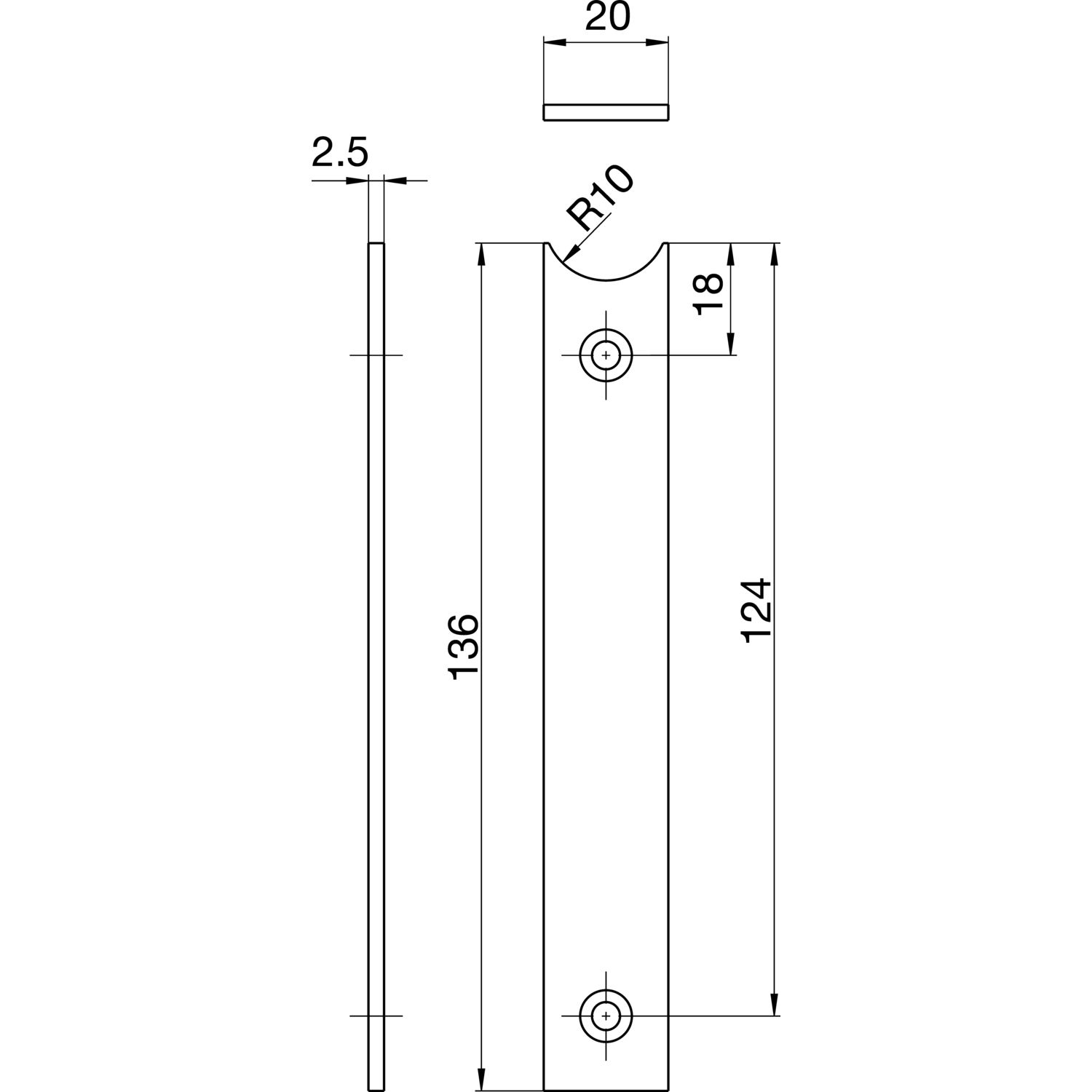 GU Anschlussstulp/Stulpverlängerung rund oben für Secury MFV, 130 x 20 mm,silber