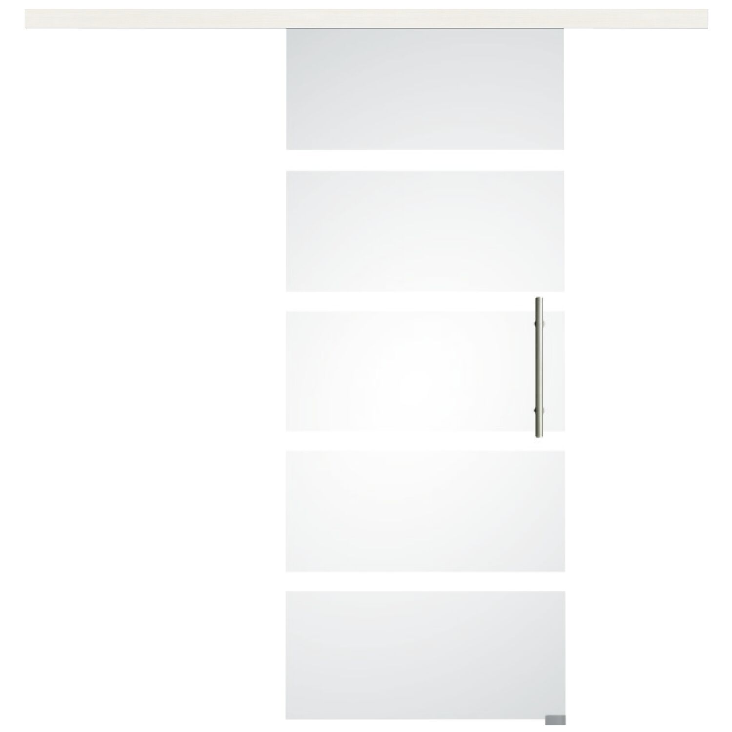Glasschiebetür Set Sensita 15, 920x2100mm, Inlay CPL Bianco, Stoßgriff silber