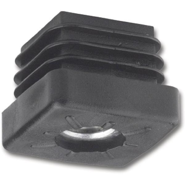 Lamellenstopfen mit Gewindeloch M10 40 x 40 mm schwarz