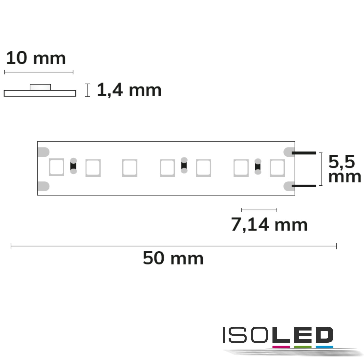 ISOLED LED CRI Food Flexband Fish 24V DC 14,4W IP20 5m Rolle 140 LED/m