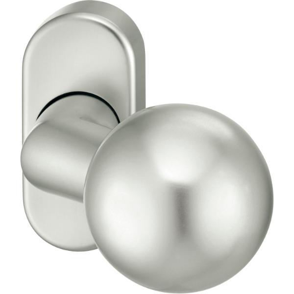 FSB FSB Türknopf 07 0846 auf Rosette, Gewinde M12, Aluminium silber