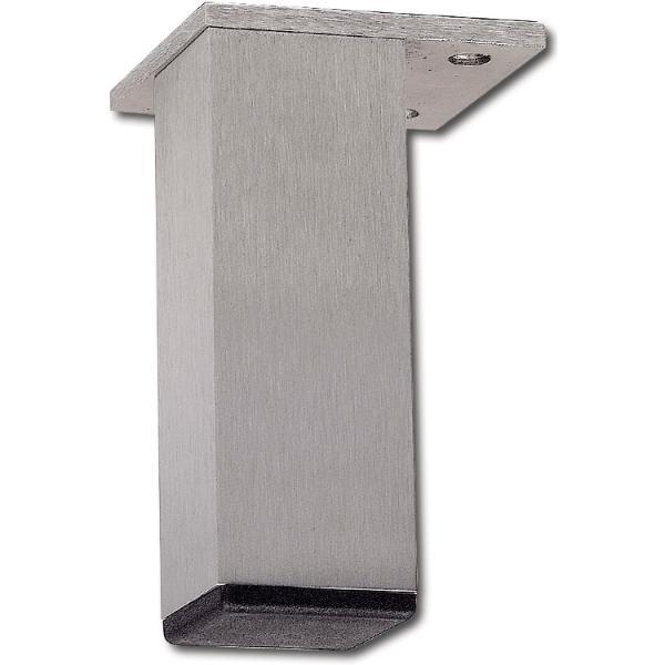 Dekorfuß 40x40 mm, Länge 120 mm, fix, Aluminium gebürstet
