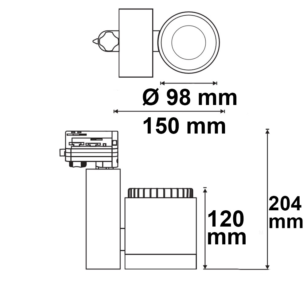 ISOLED 3-Phasen Schienen-Strahler fokussierbar 35W 30°-50° weiß matt 4000K CRI92