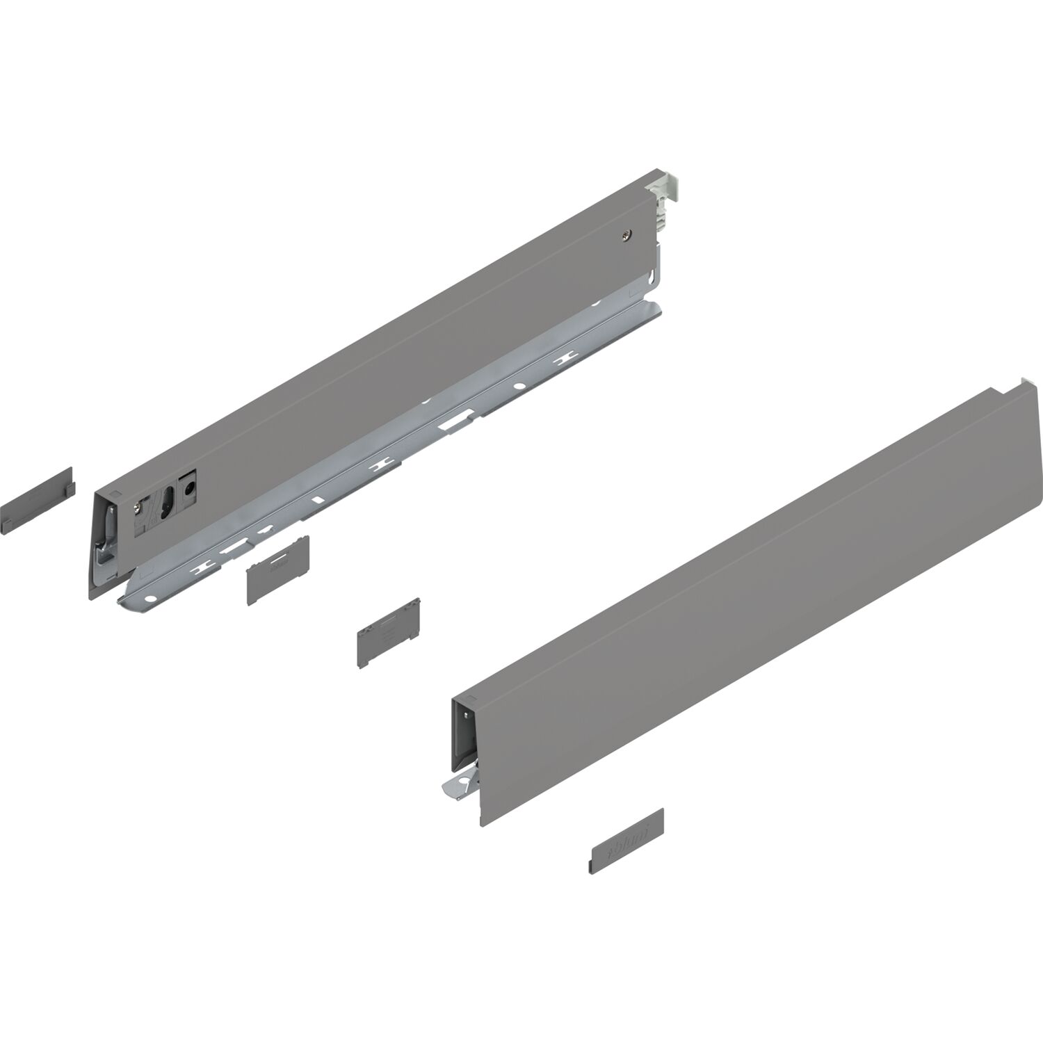 blum MERIVOBOX SET Höhe N, BLUMOTION B, 40kg, NL 400, Indiumgrau