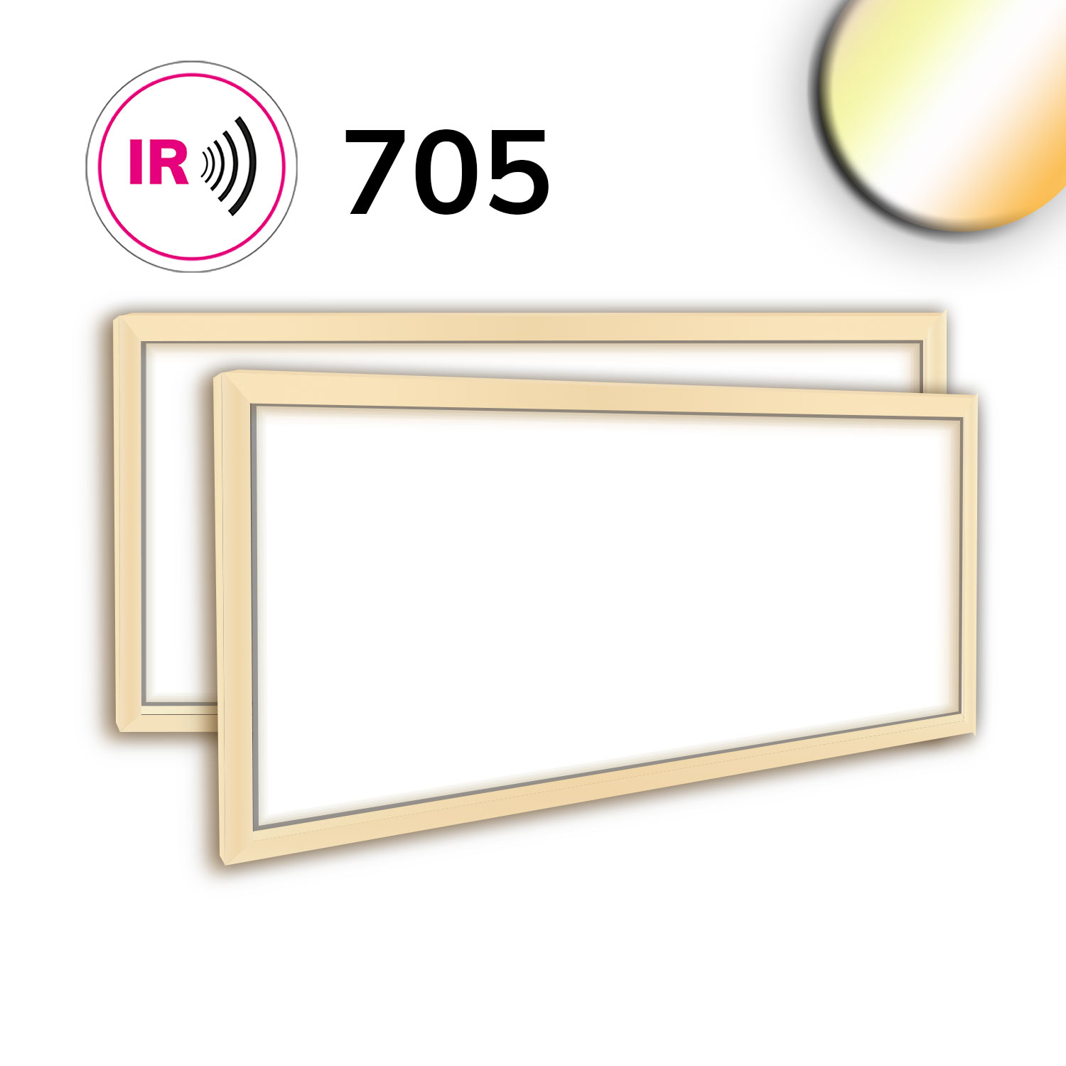 ISOLED LED Leuchtrahmen H25 Innenformat 592x1192mm 74W weißdynamisch CRI92