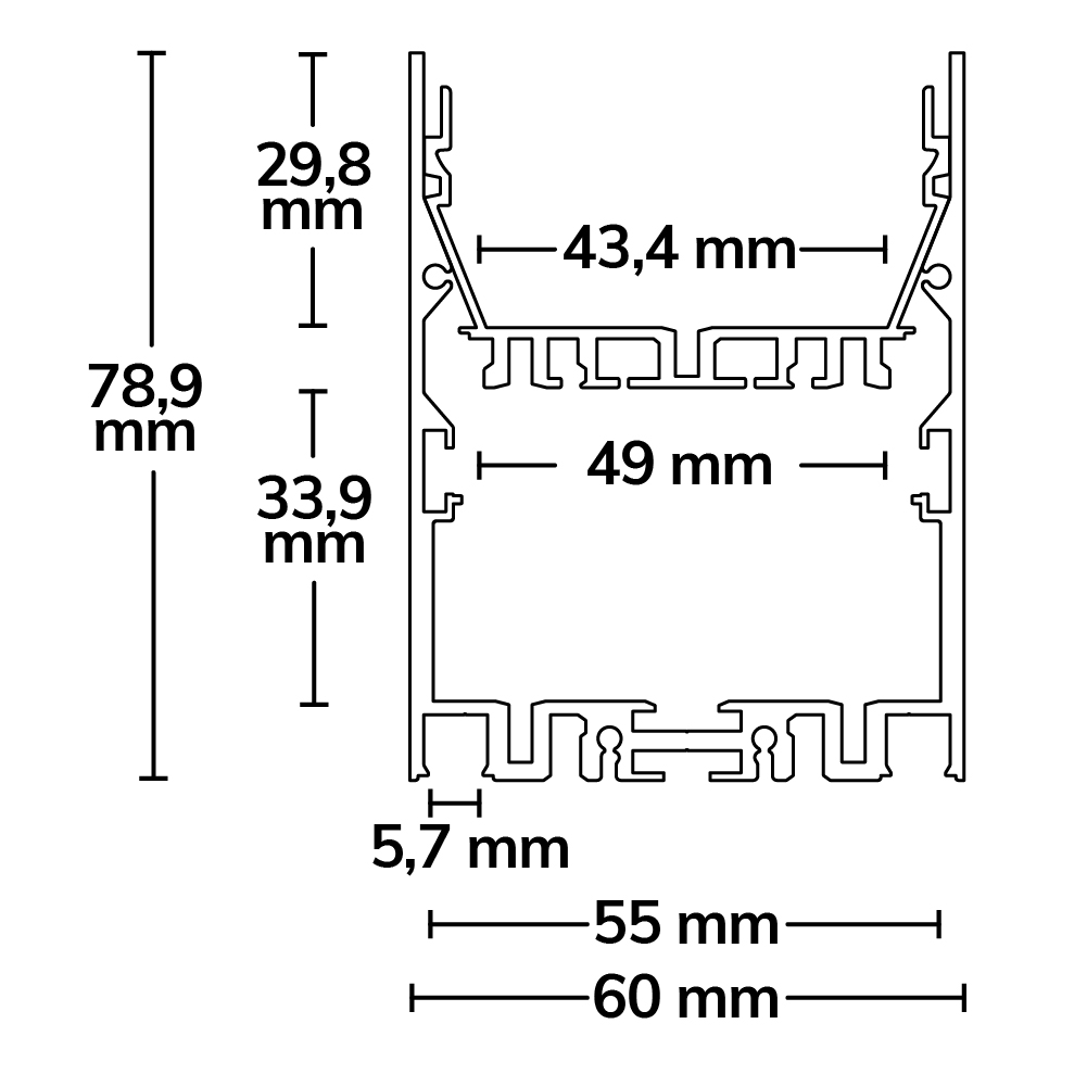ISOLED LED Leuchtenprofil LAMP40 Aluminium weiß pulverbeschichtet 300cm