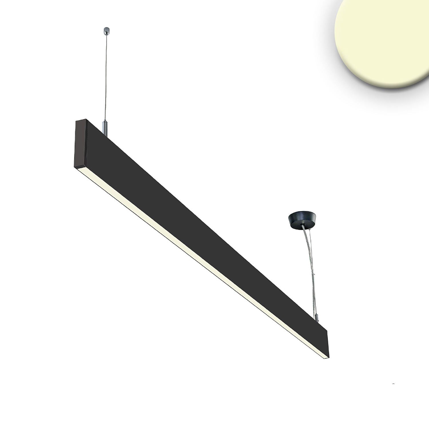 ISOLED LED Hängeleuchte Linear Up&Down 600 25W prismatisch linear- u. 90° verbindbar schwarz warmwei
